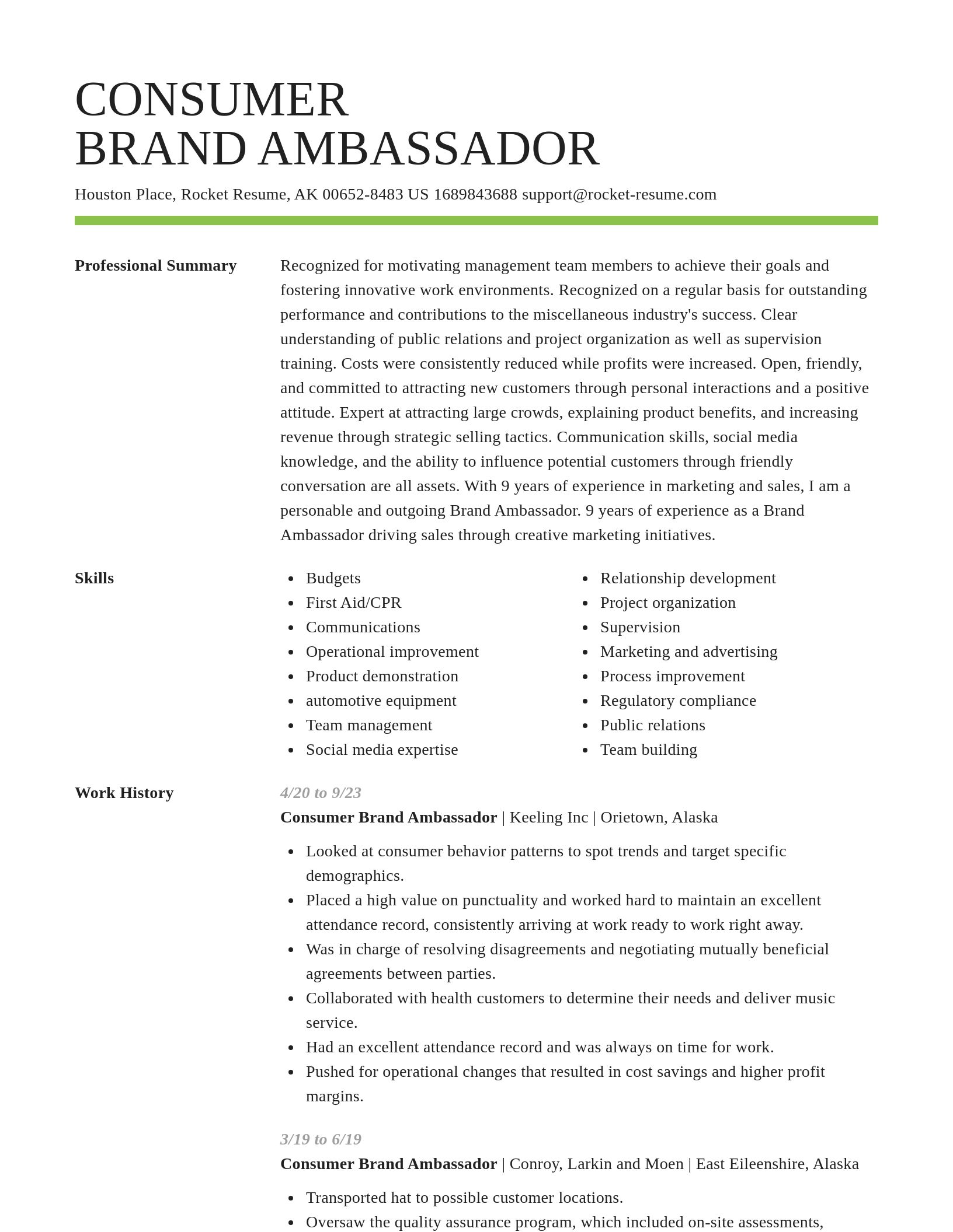 Smart resume template