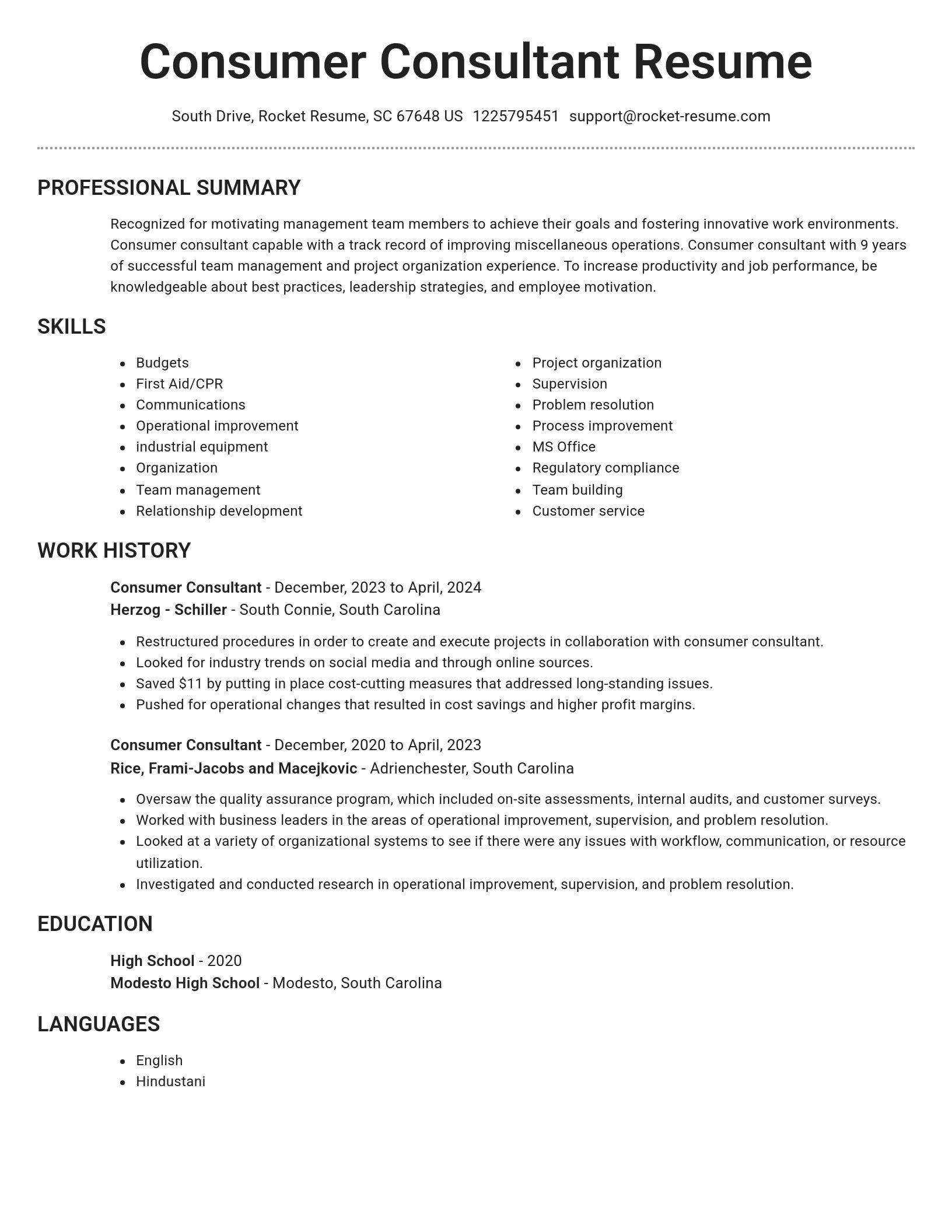 Brilliant resume template
