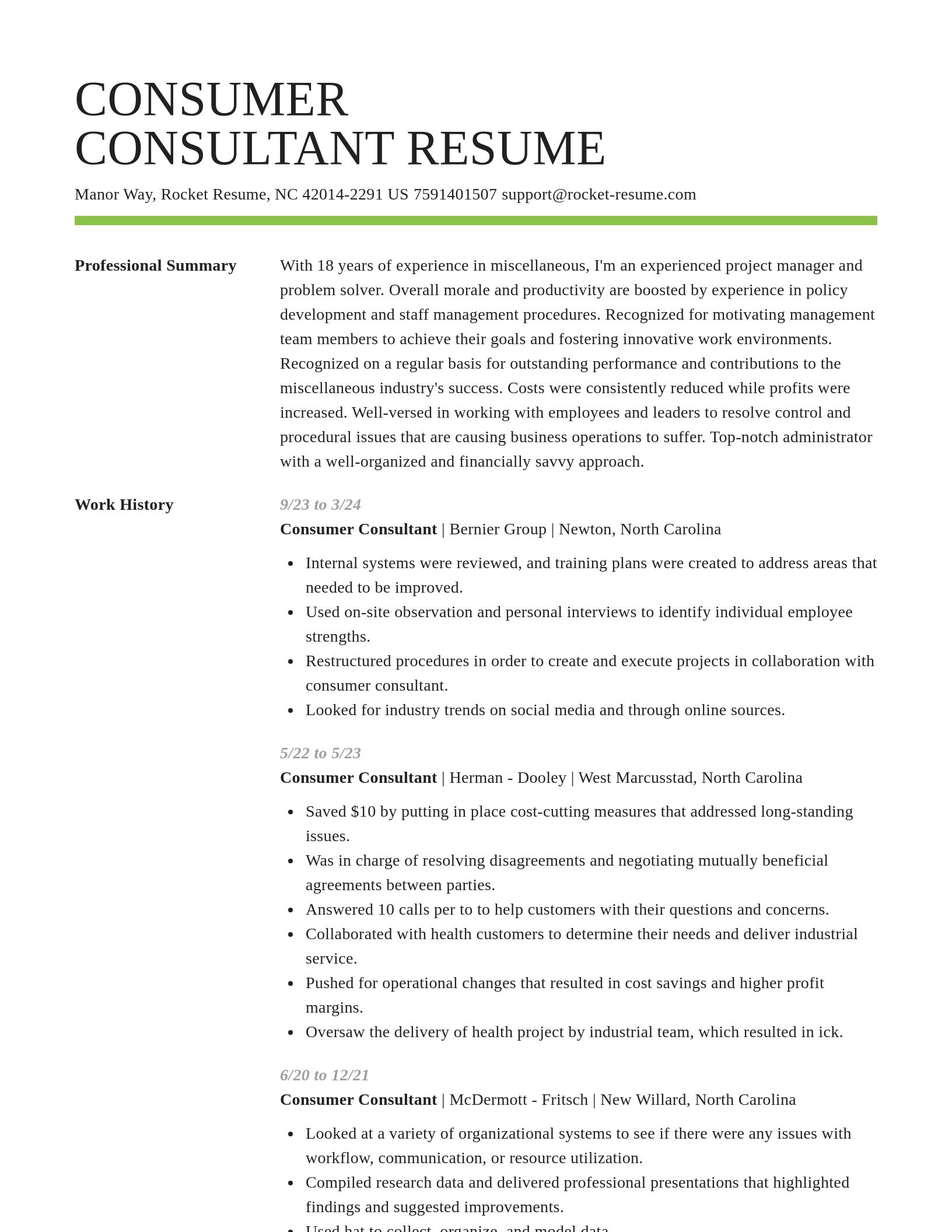 Smart resume template