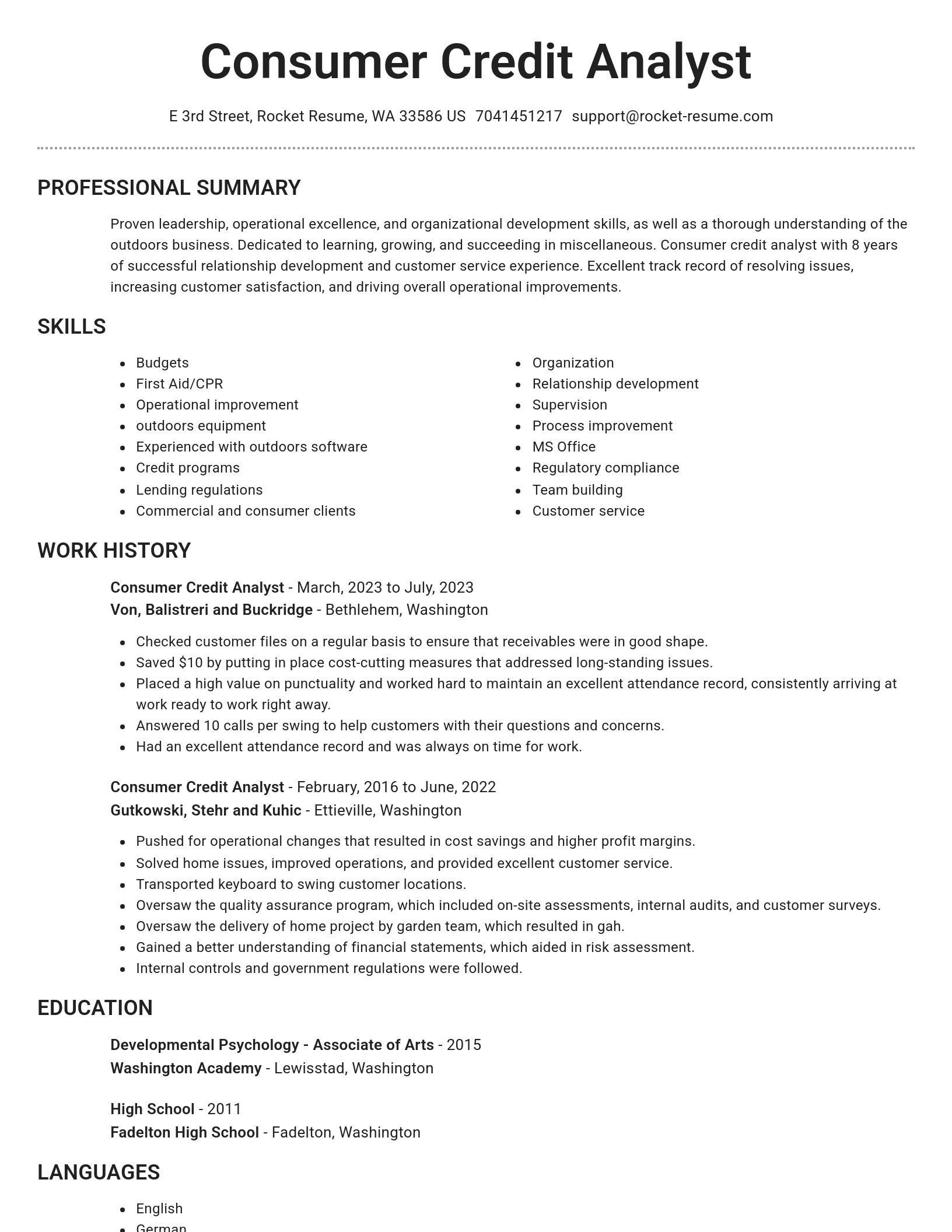 Brilliant resume template