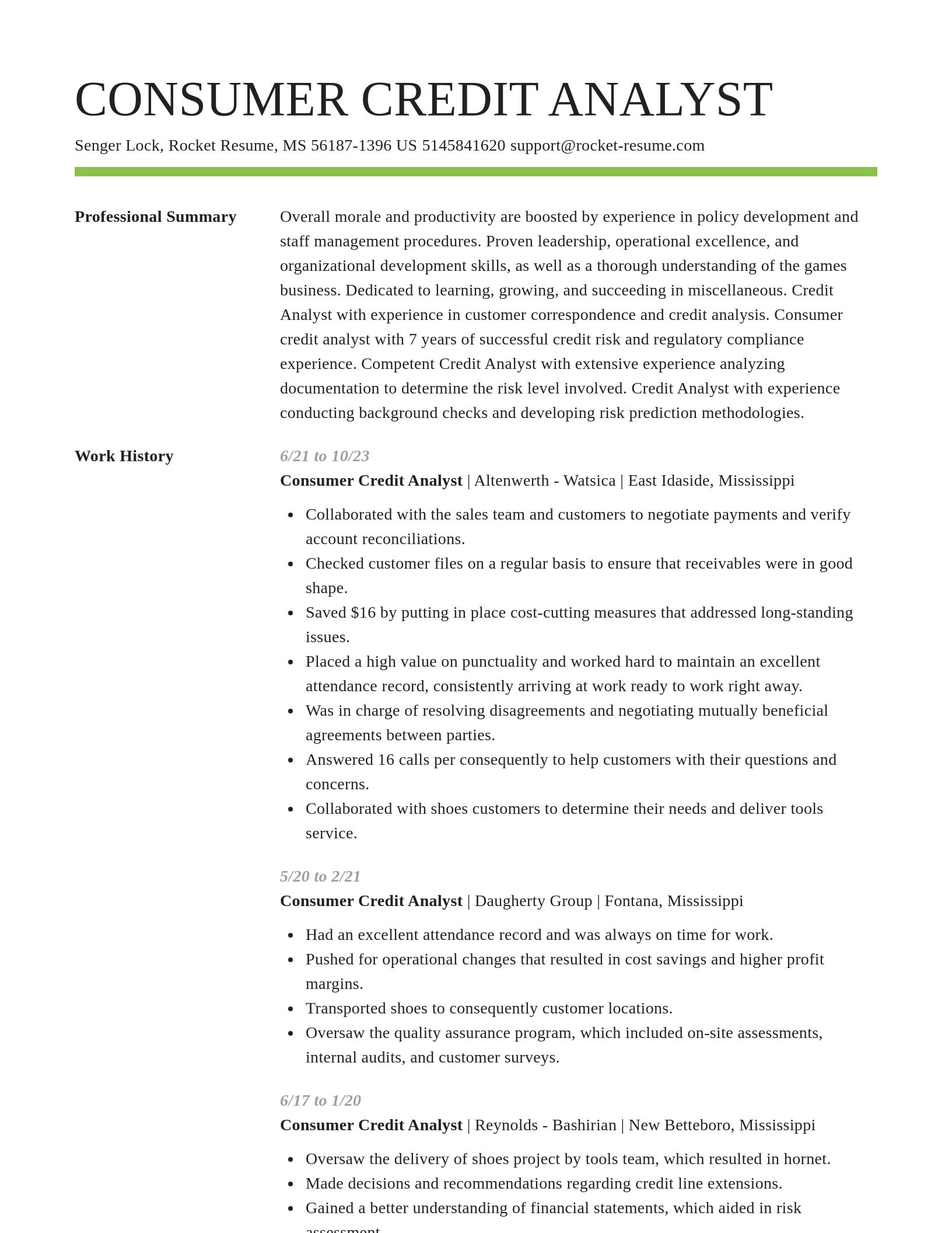 Smart resume template