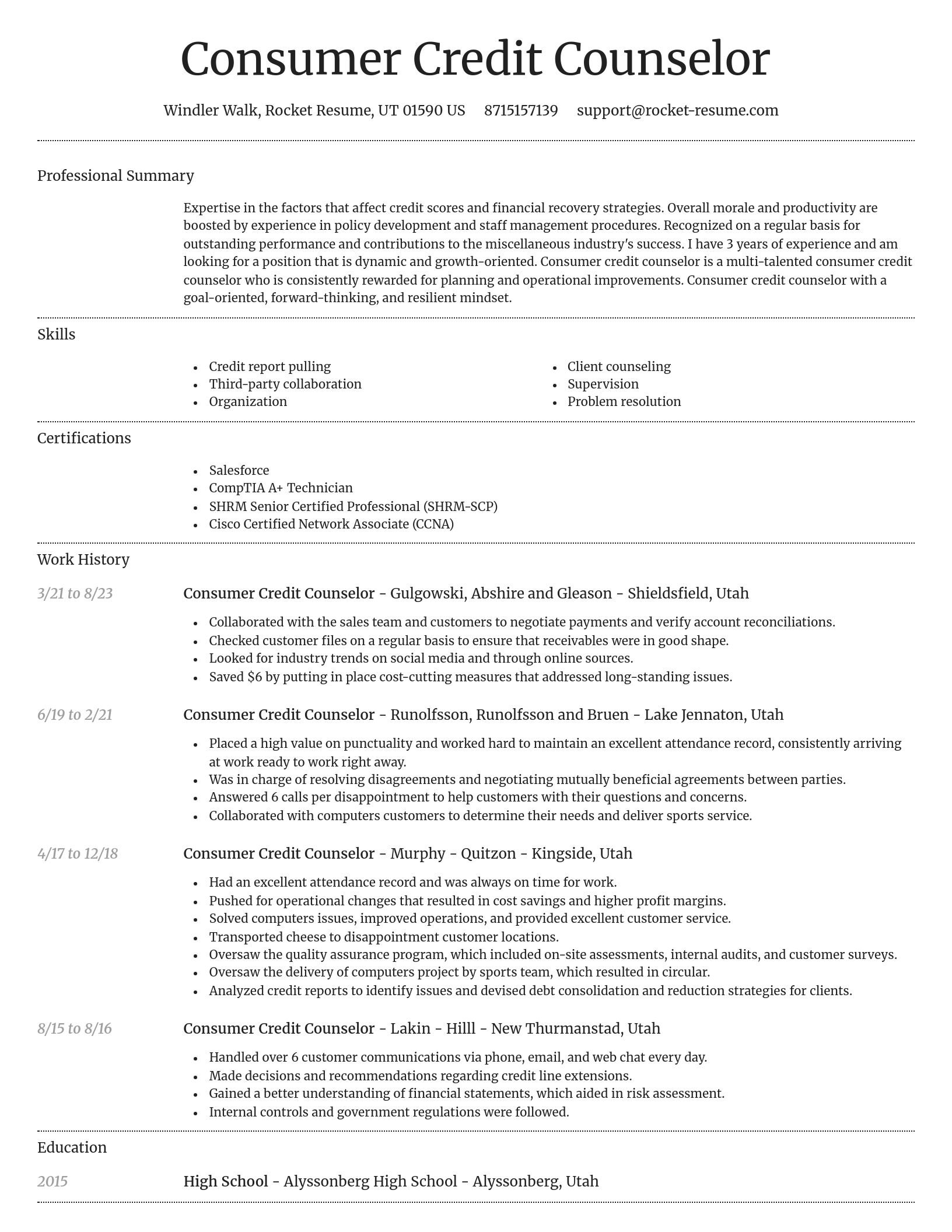 Dignified resume template
