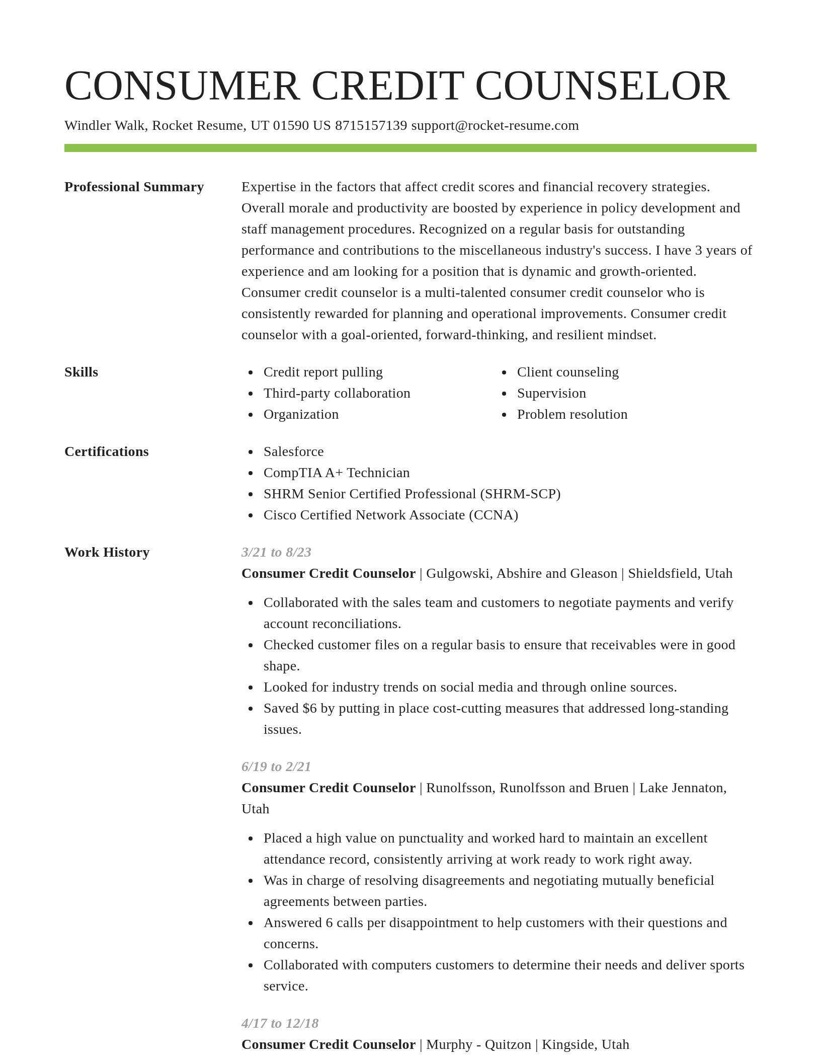 Smart resume template