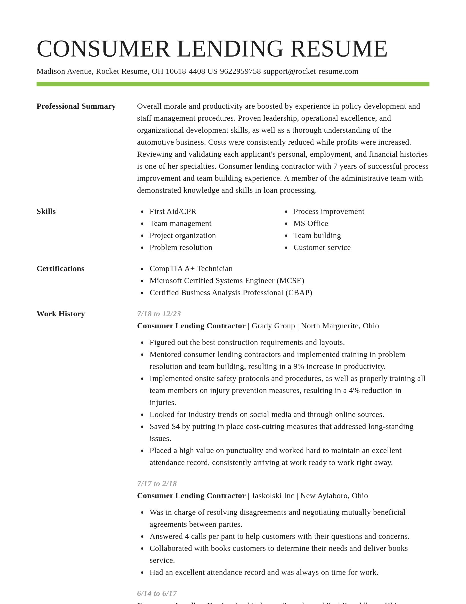 Smart resume template
