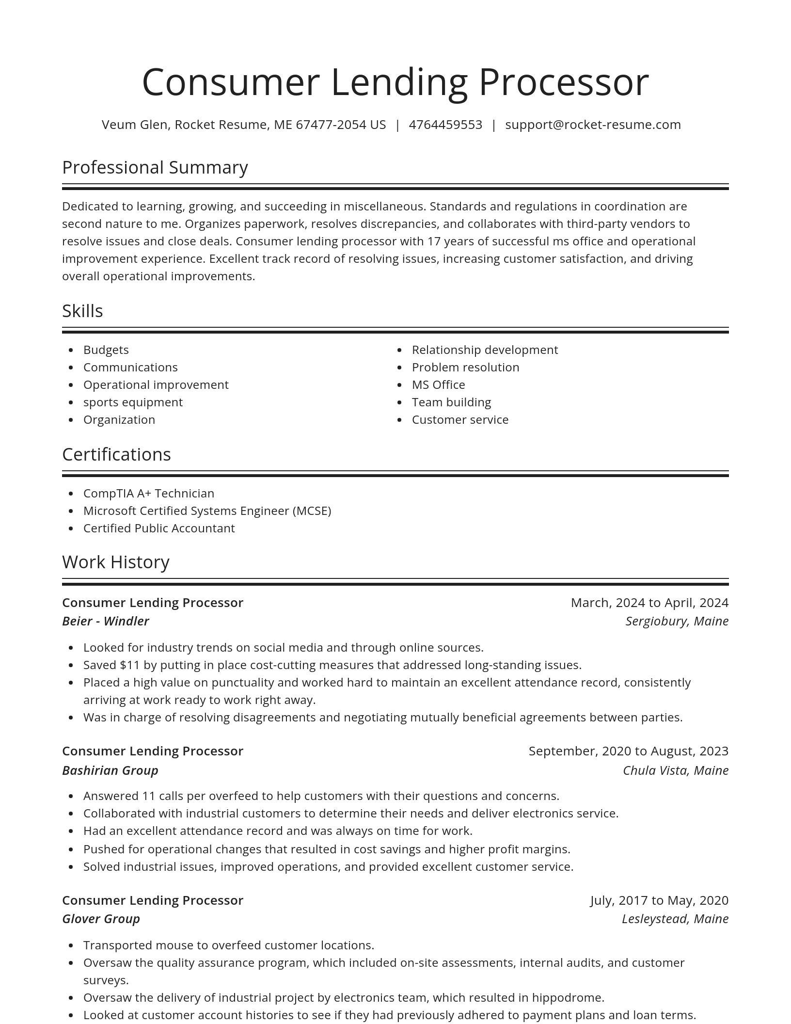 Spotlight resume template