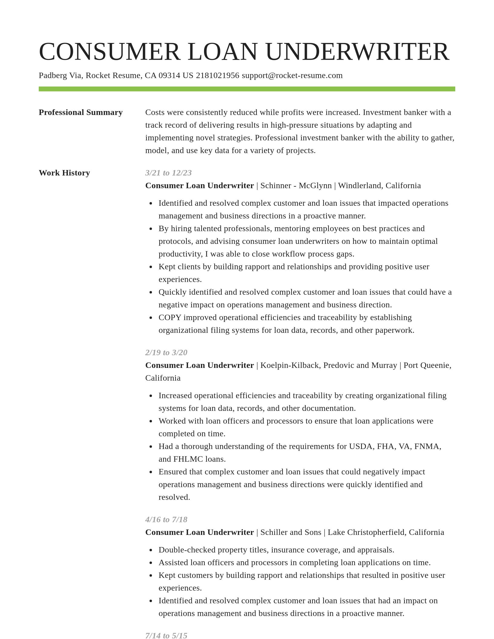 Smart resume template