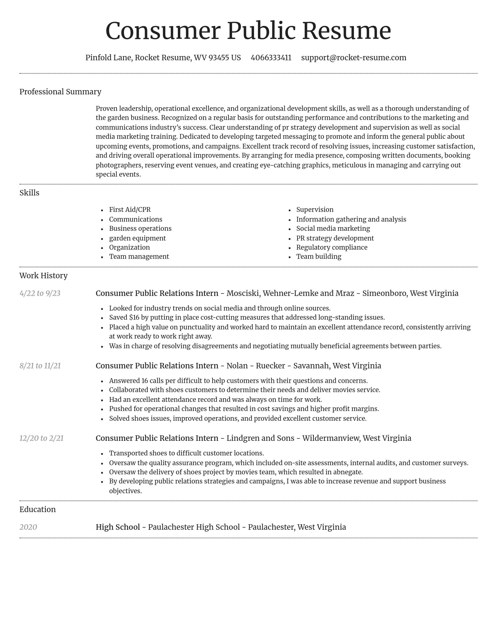 Dignified resume template