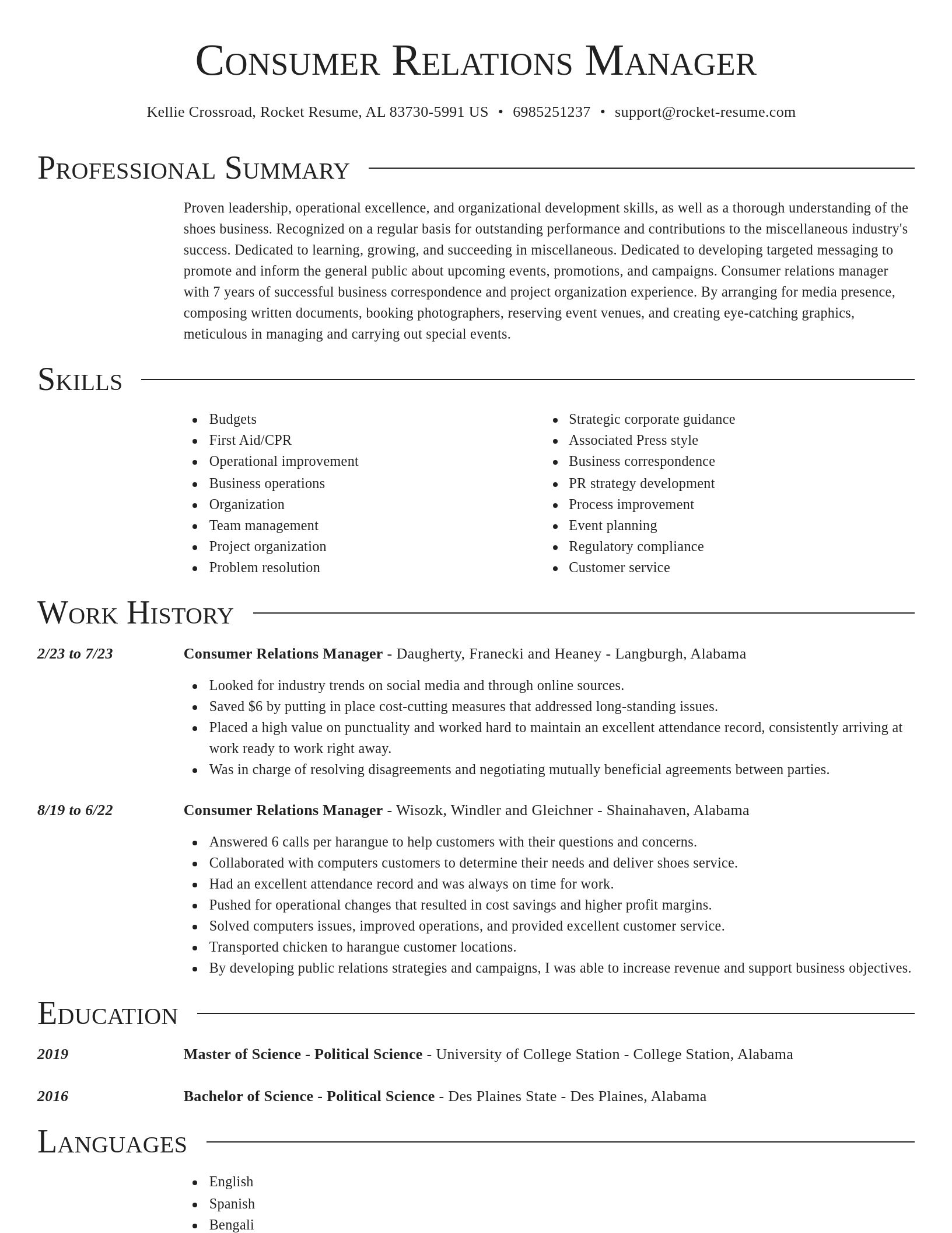 Director resume template