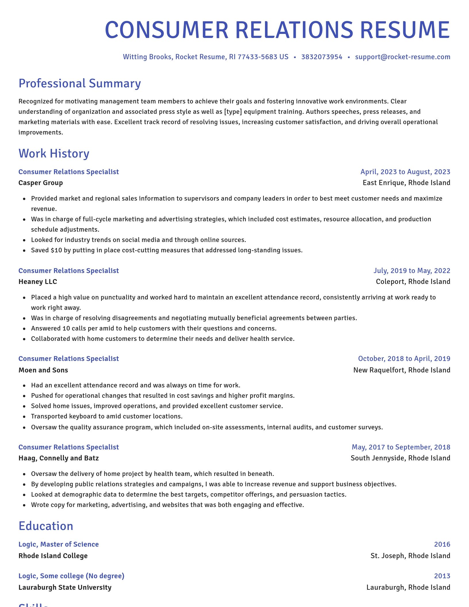 Novel resume template