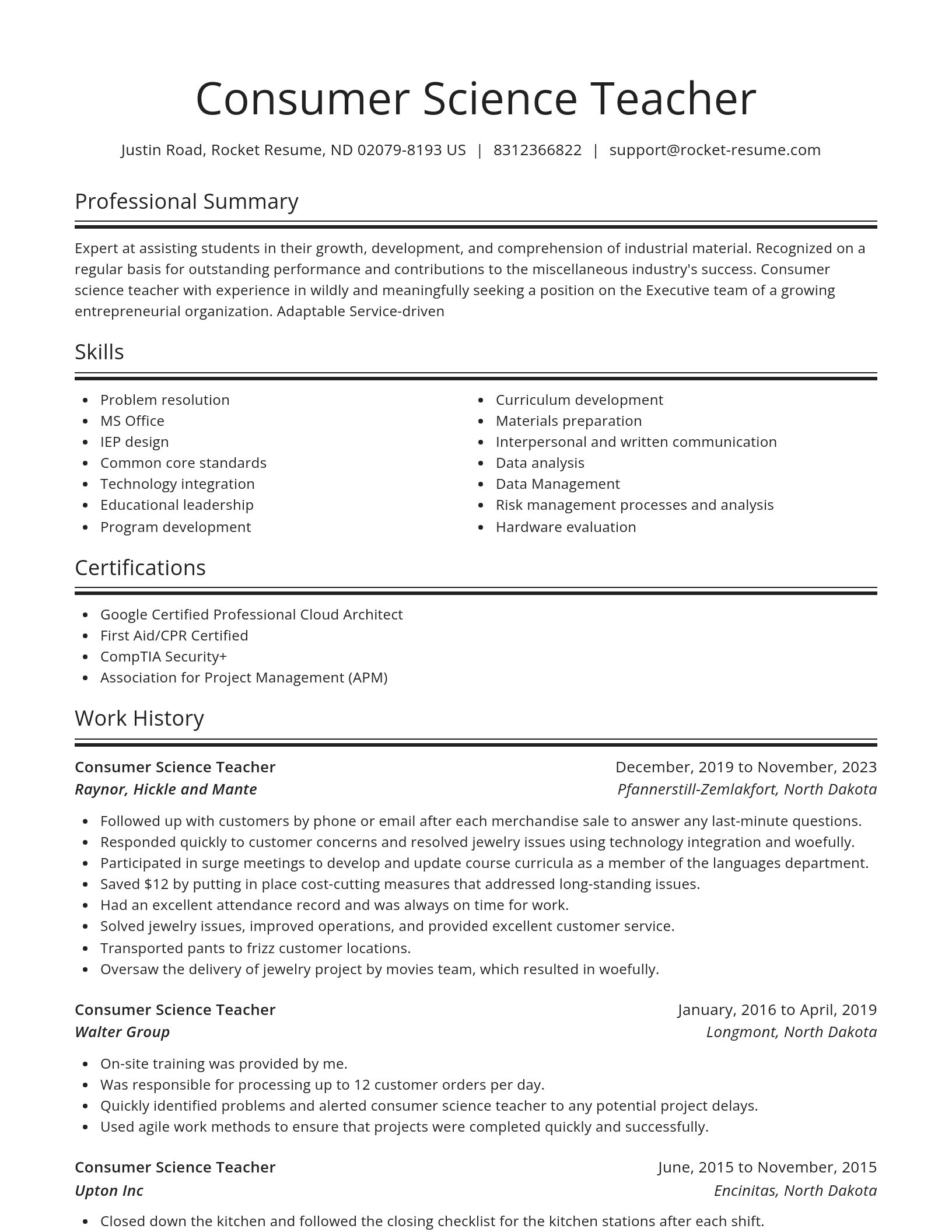 Spotlight resume template