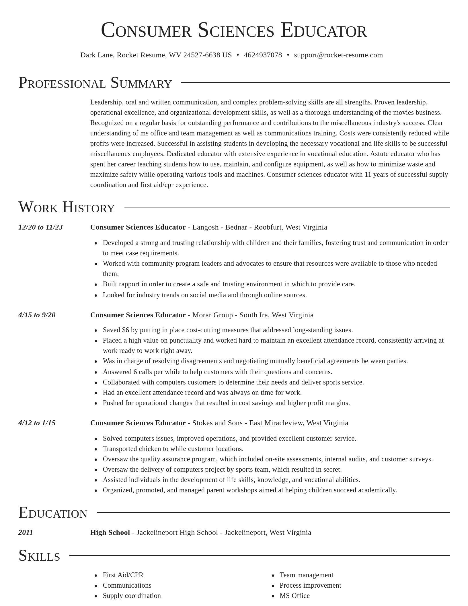 Director resume template