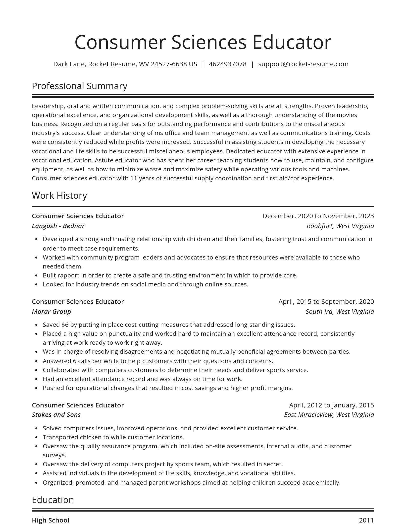 Spotlight resume template
