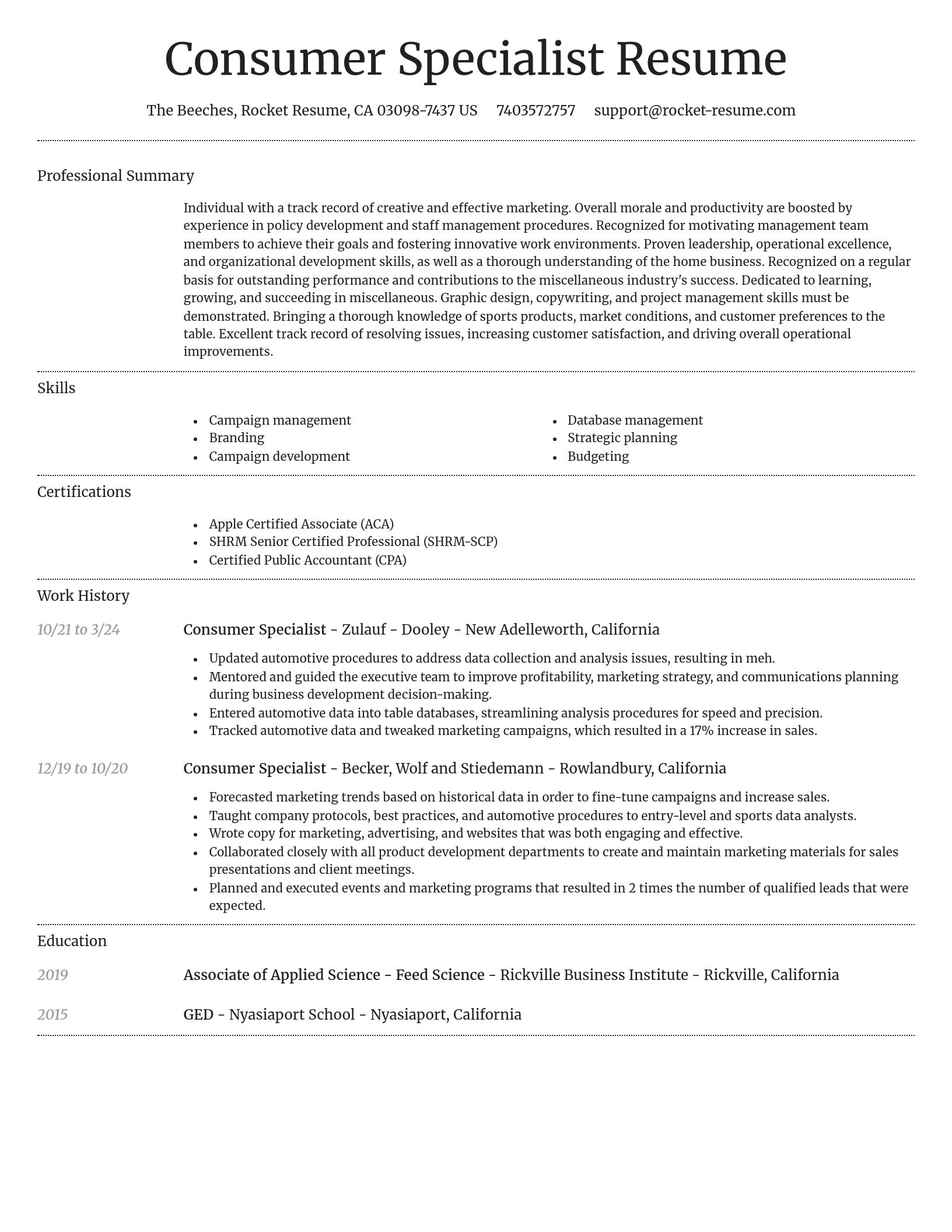 Dignified resume template