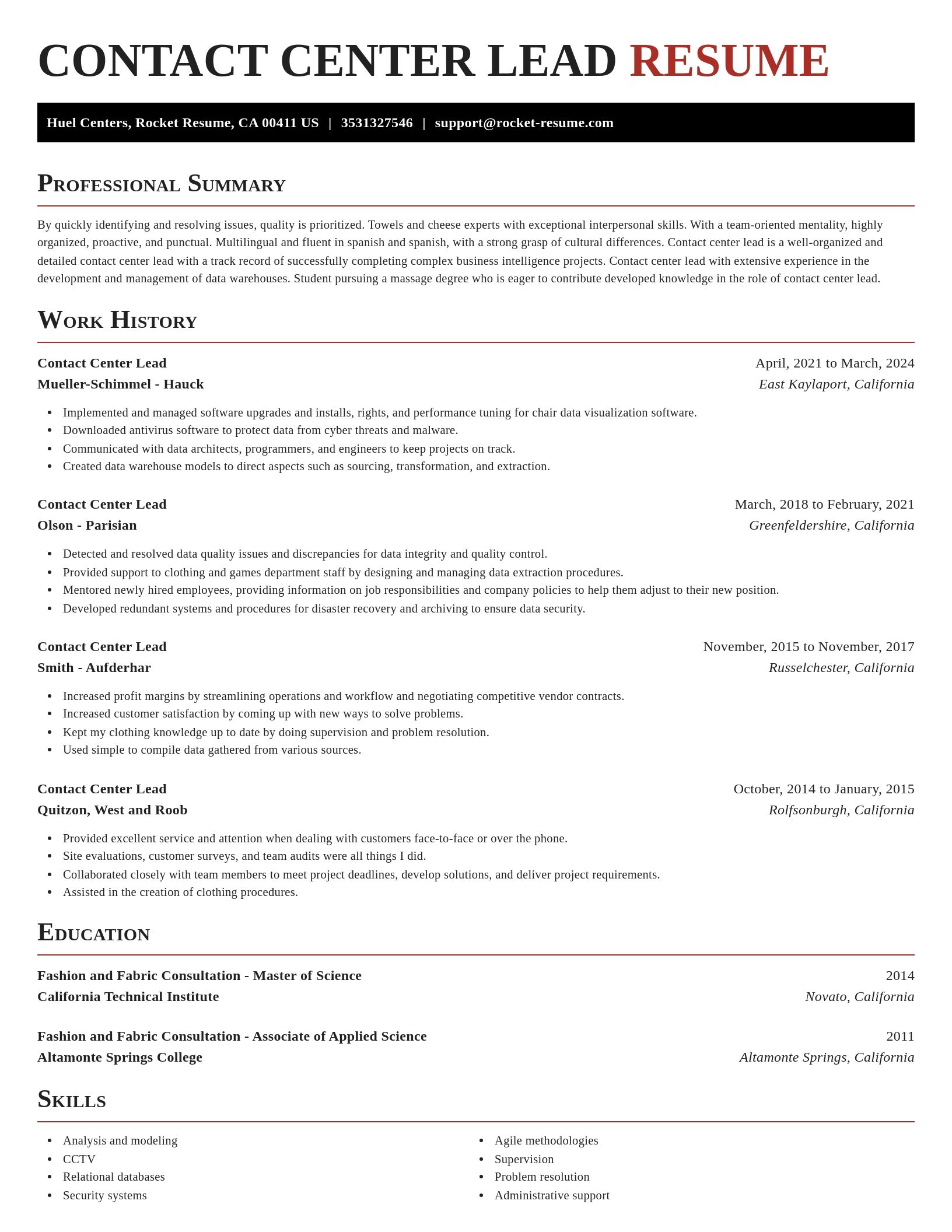 Exquisite resume template