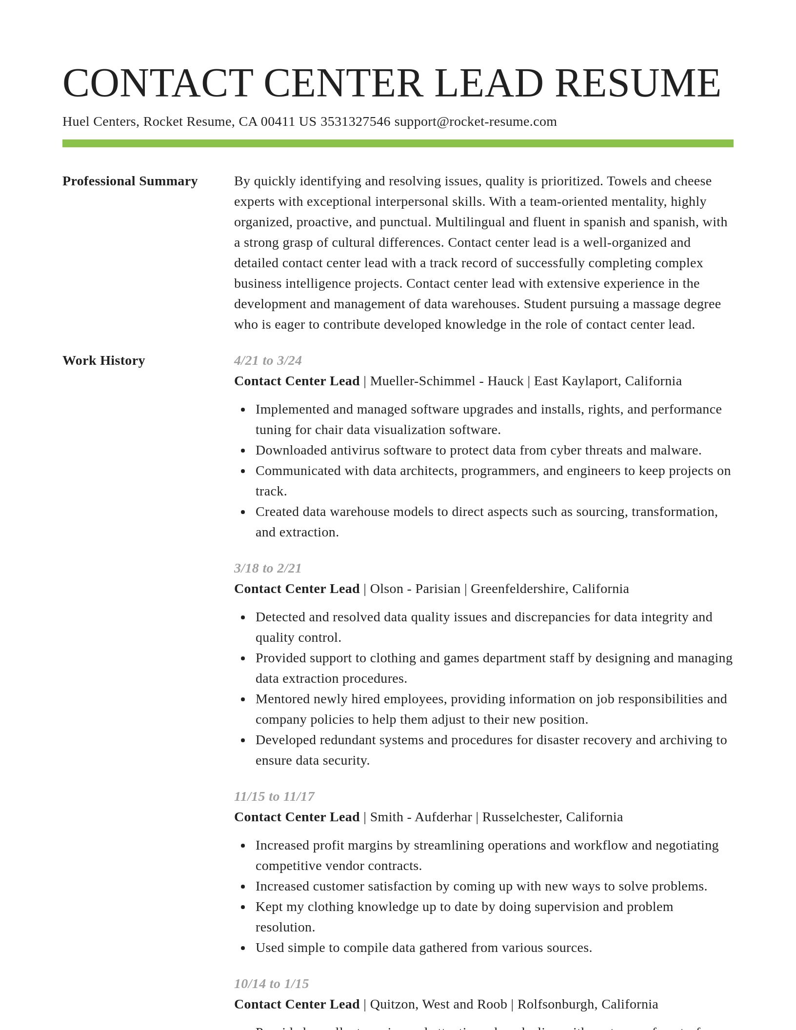 Smart resume template