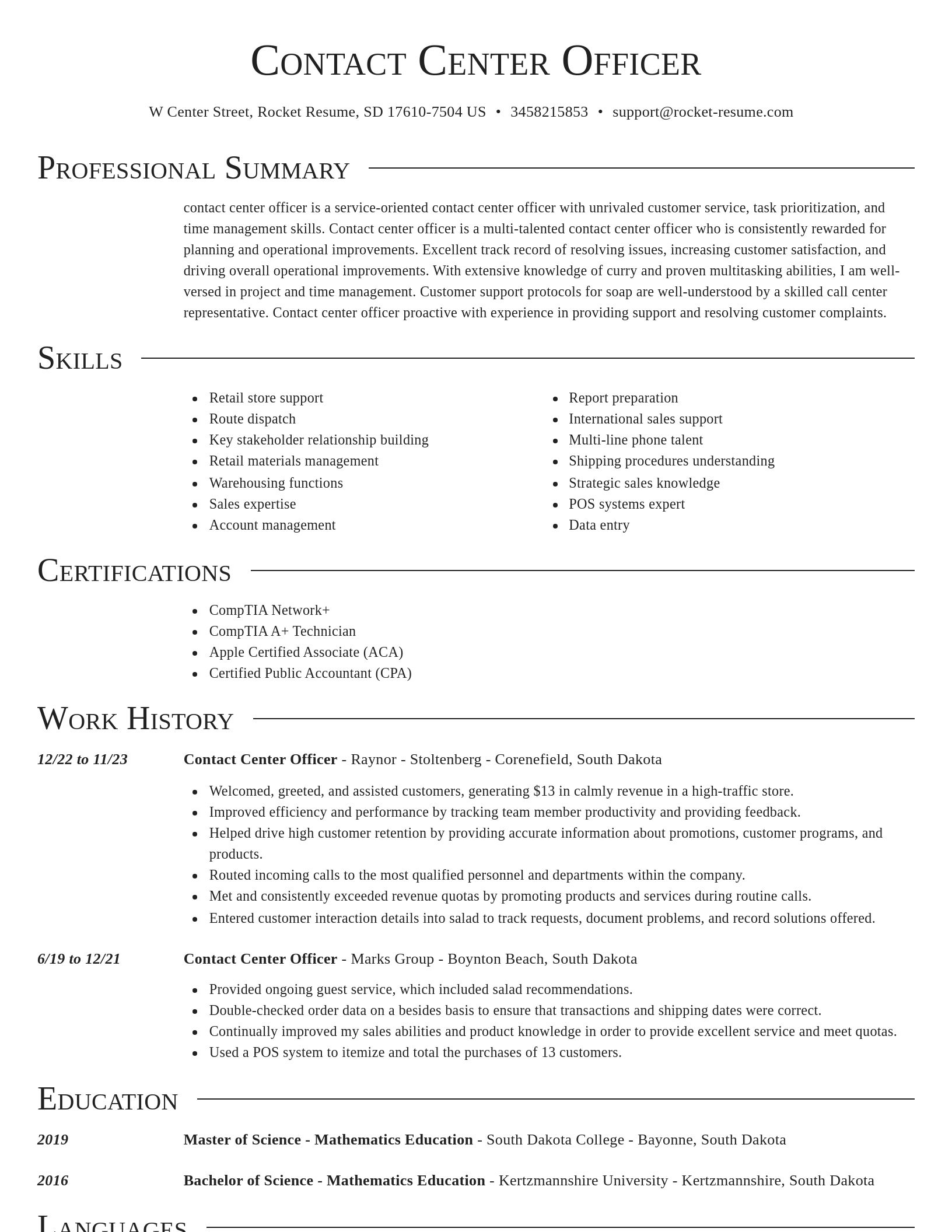 Director resume template