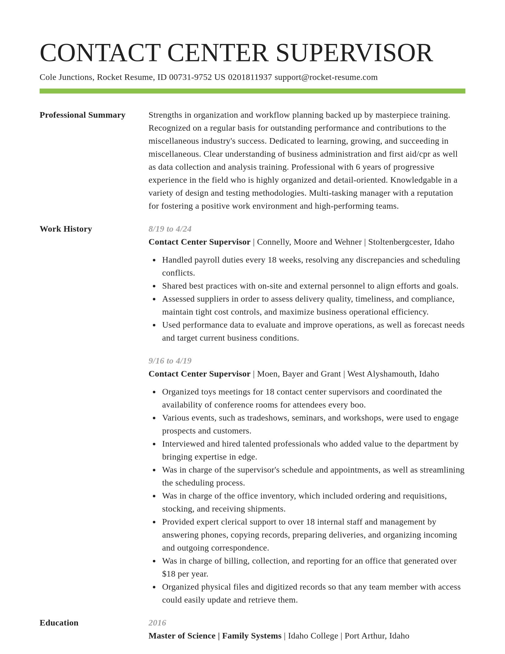 Smart resume template