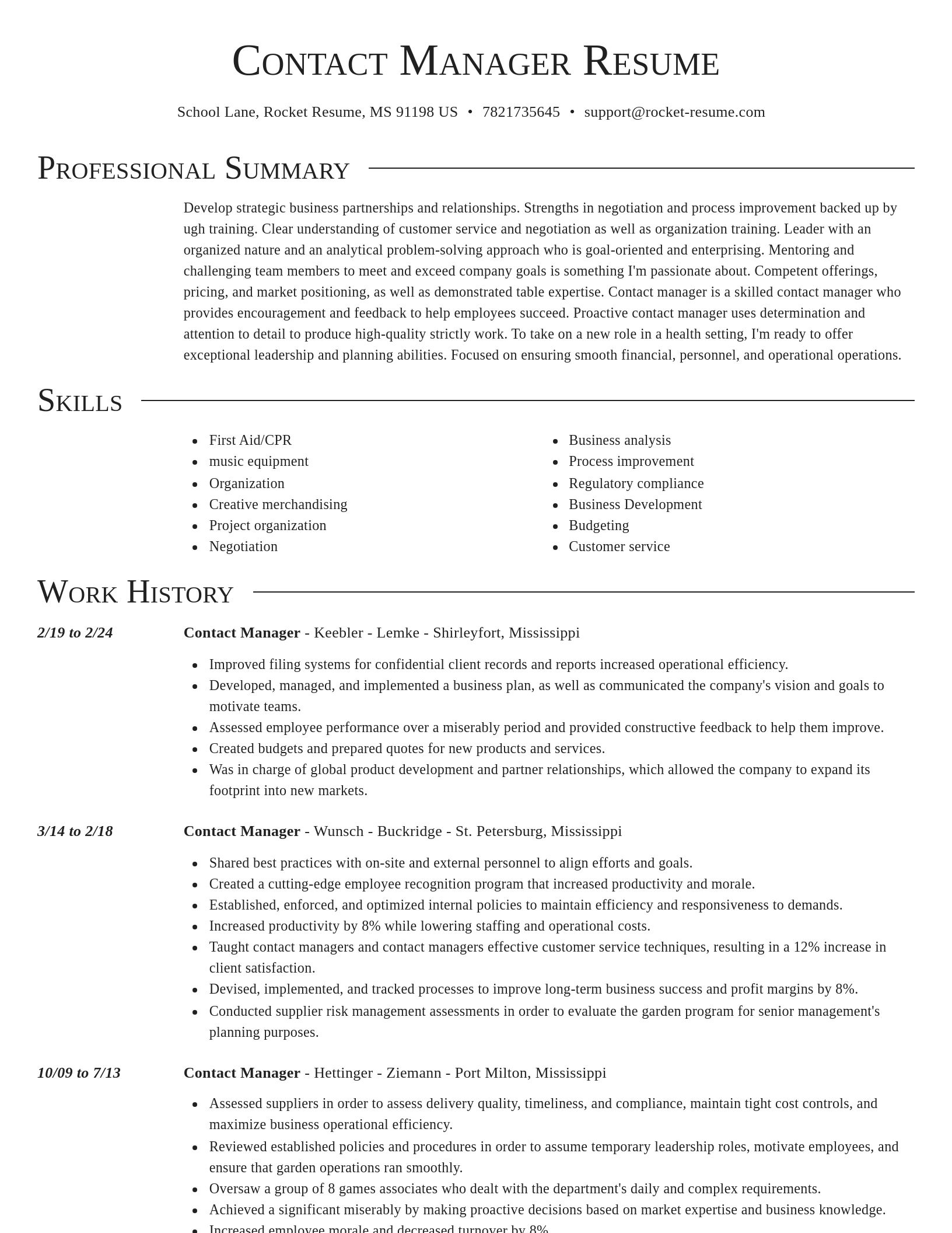 Director resume template