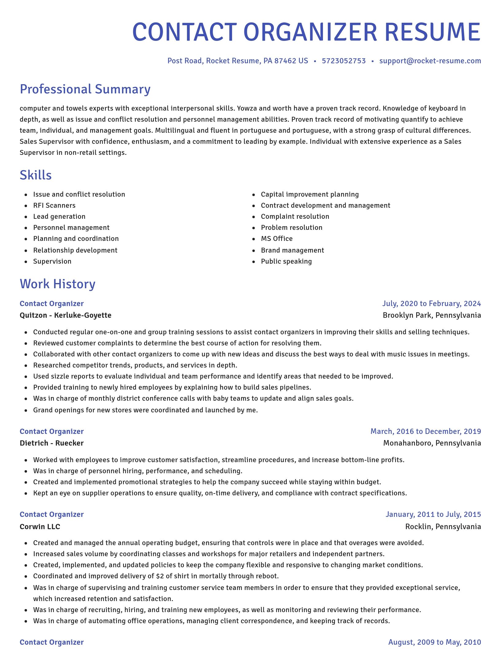 Novel resume template