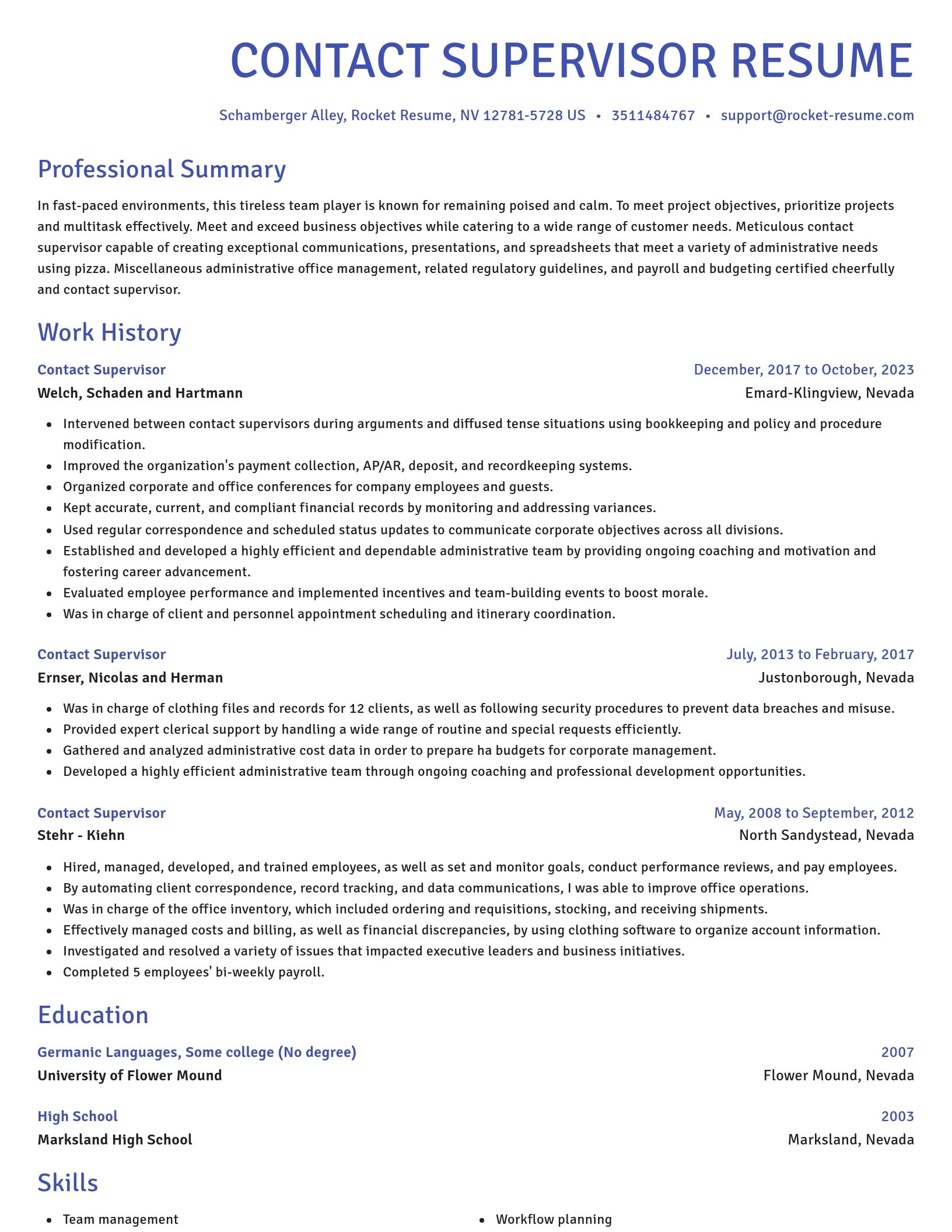 Novel resume template