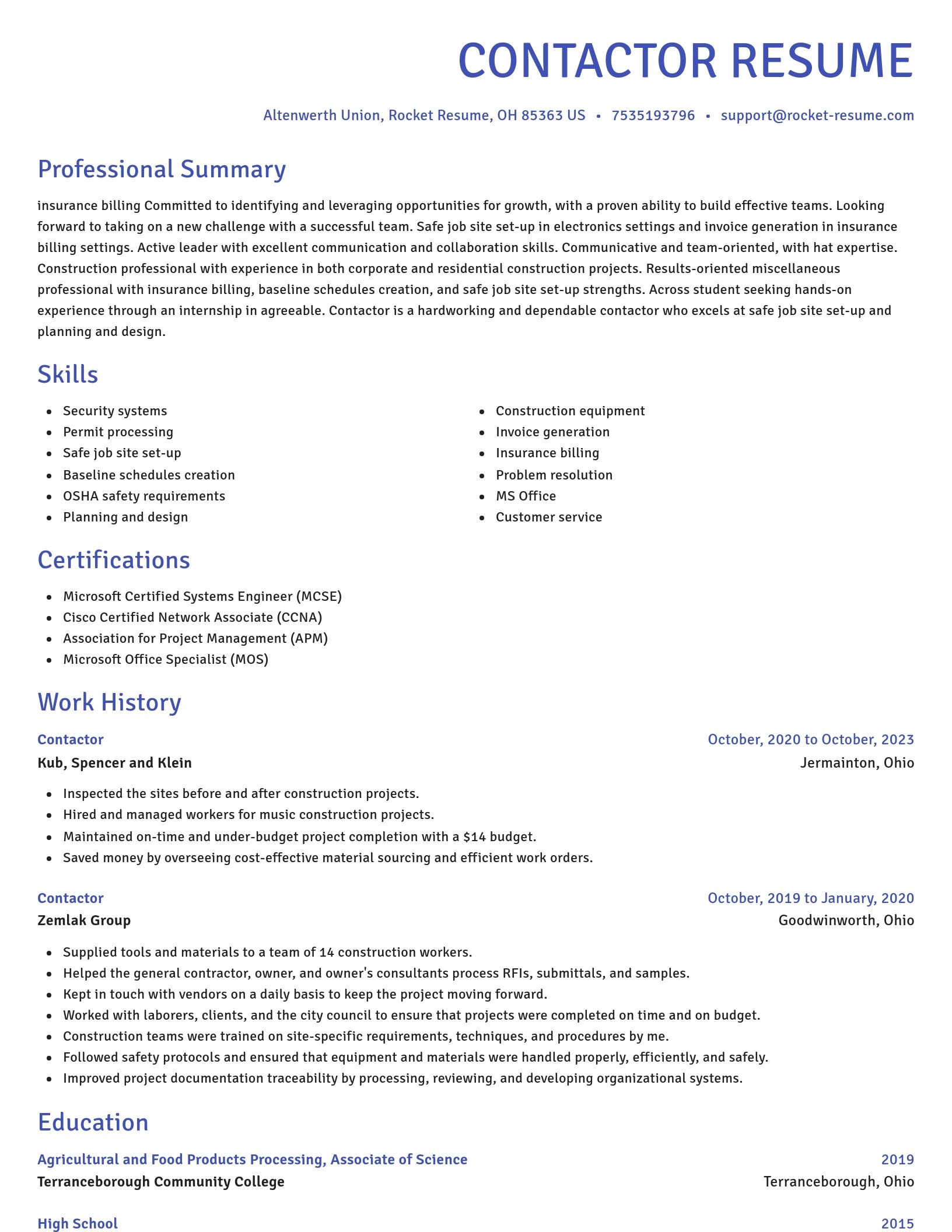 Novel resume template