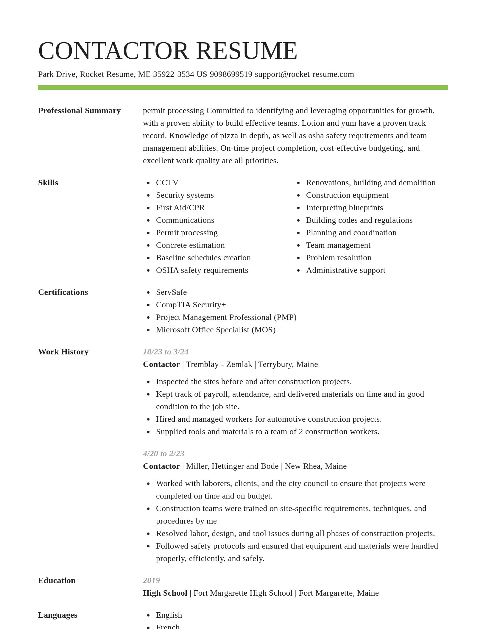 Smart resume template