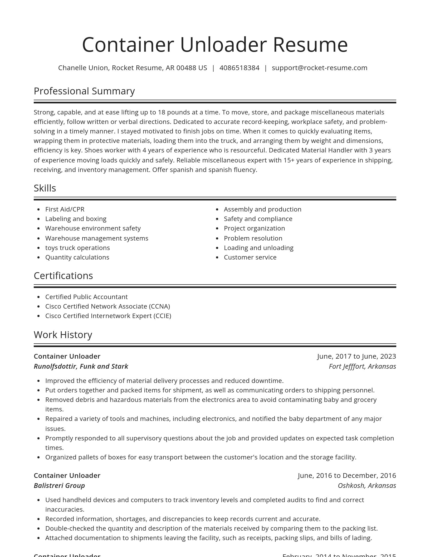 Spotlight resume template