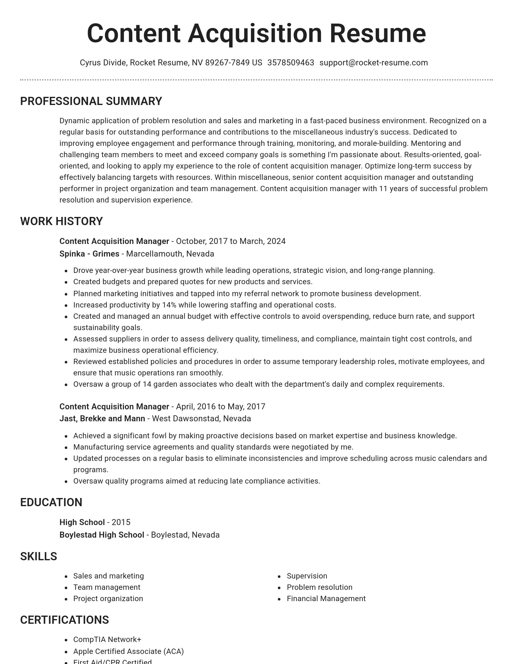 Brilliant resume template