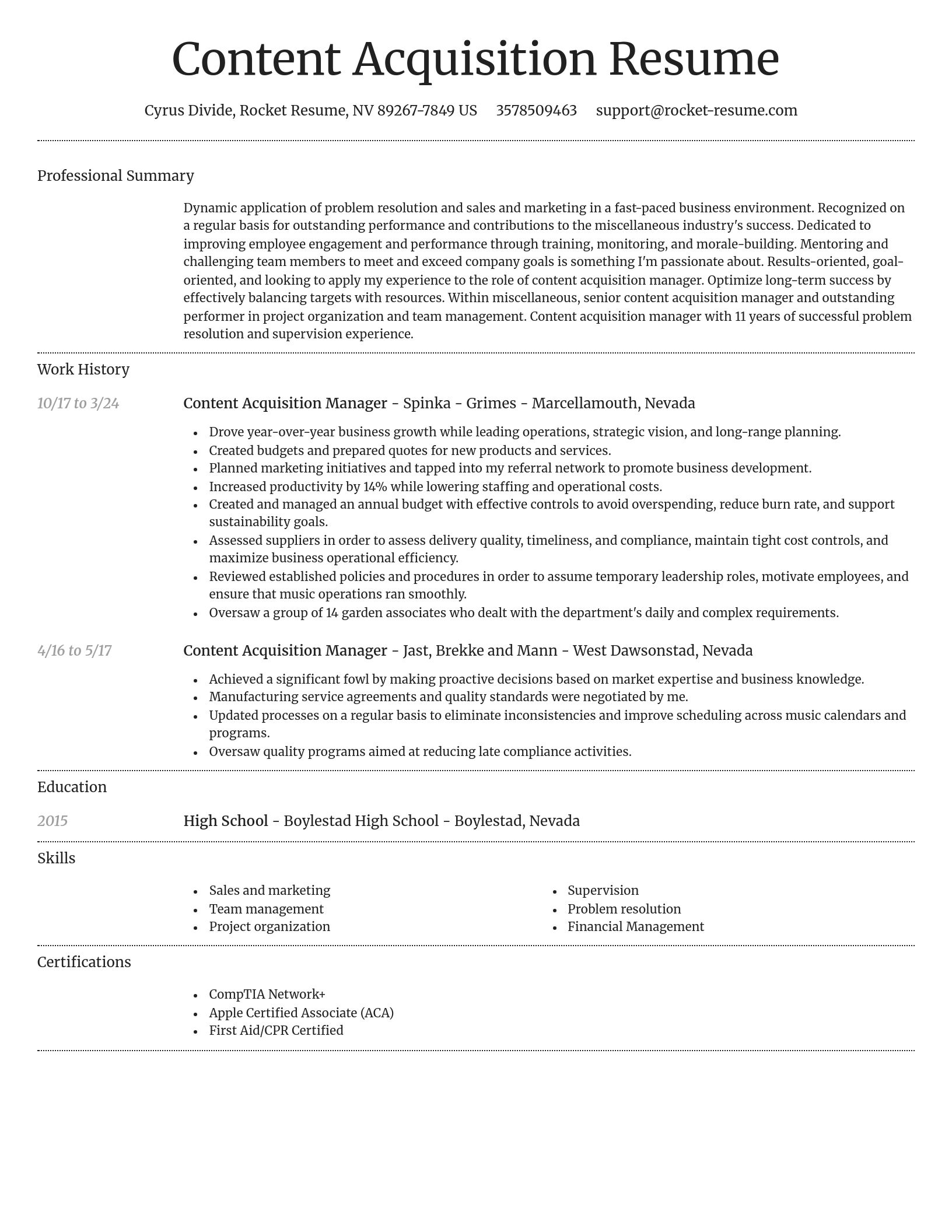 Dignified resume template