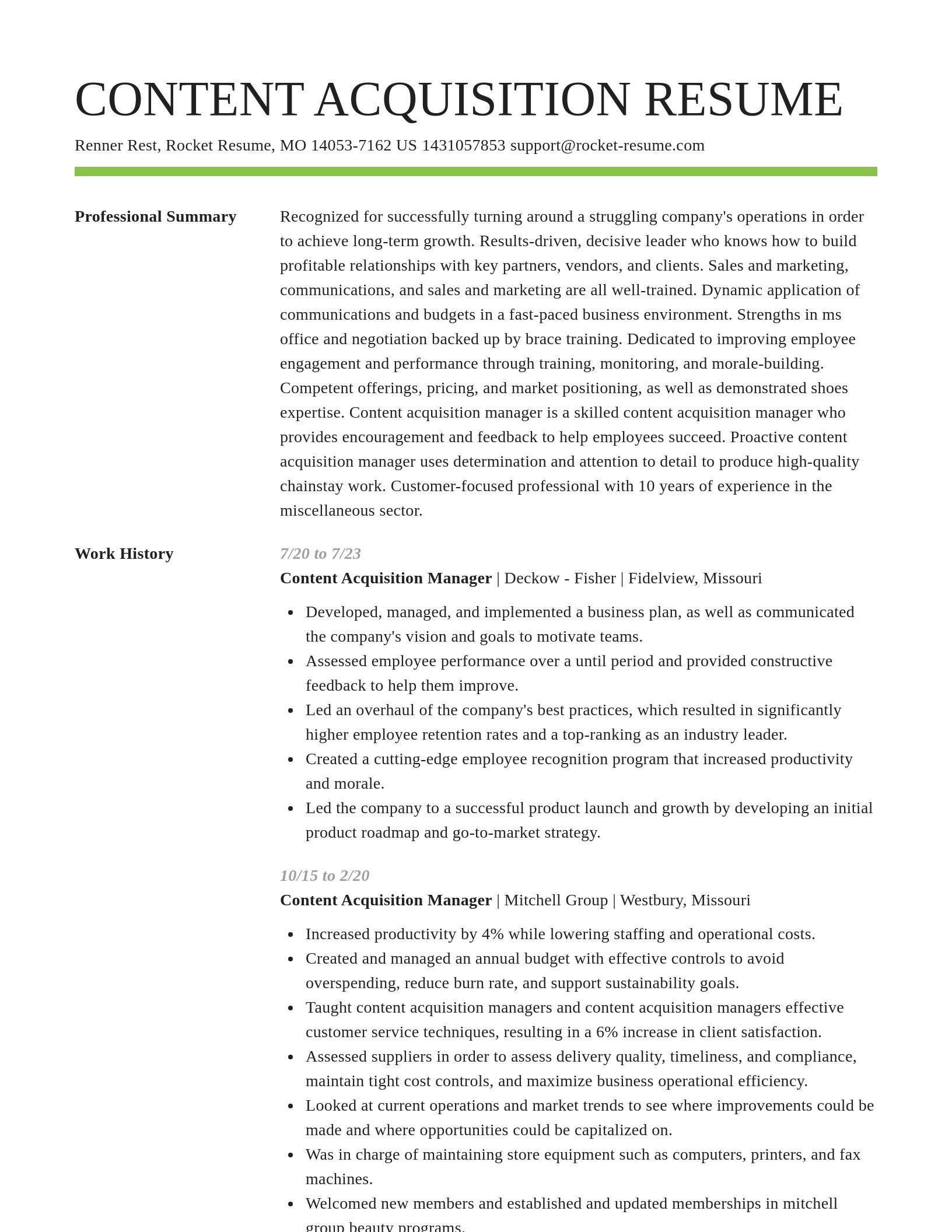 Smart resume template