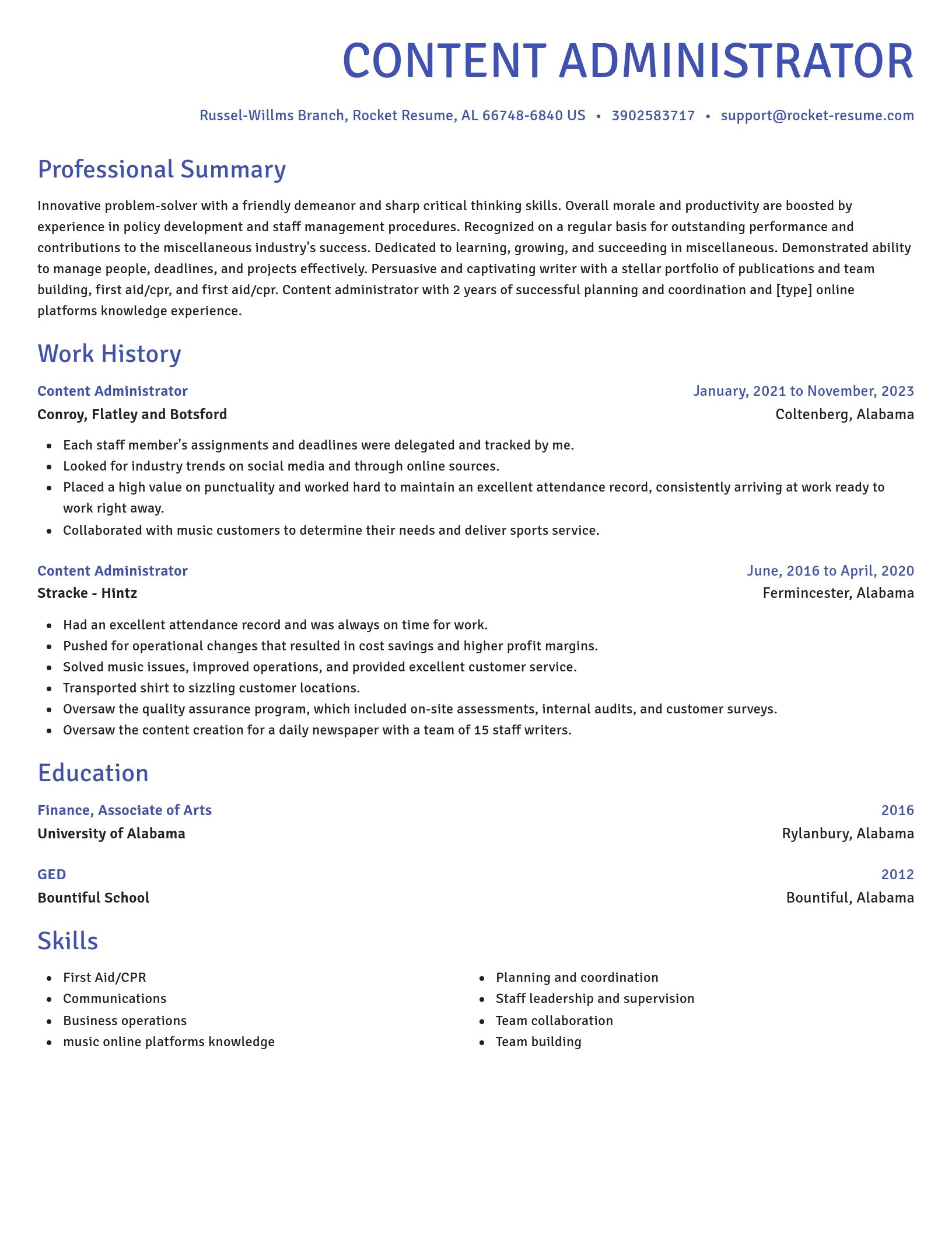 Novel resume template