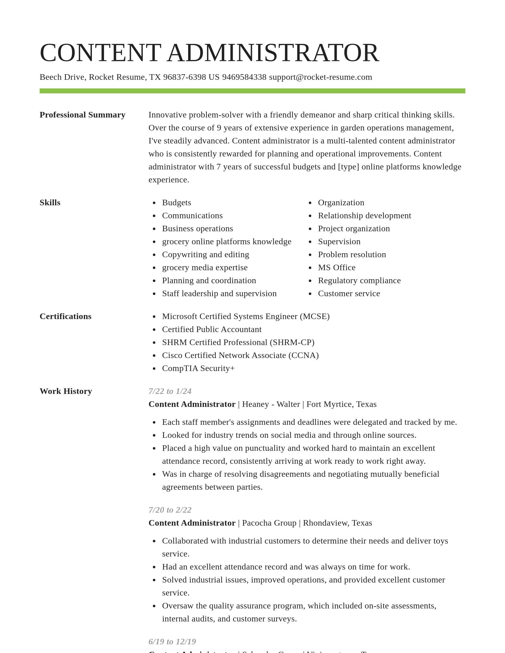 Smart resume template
