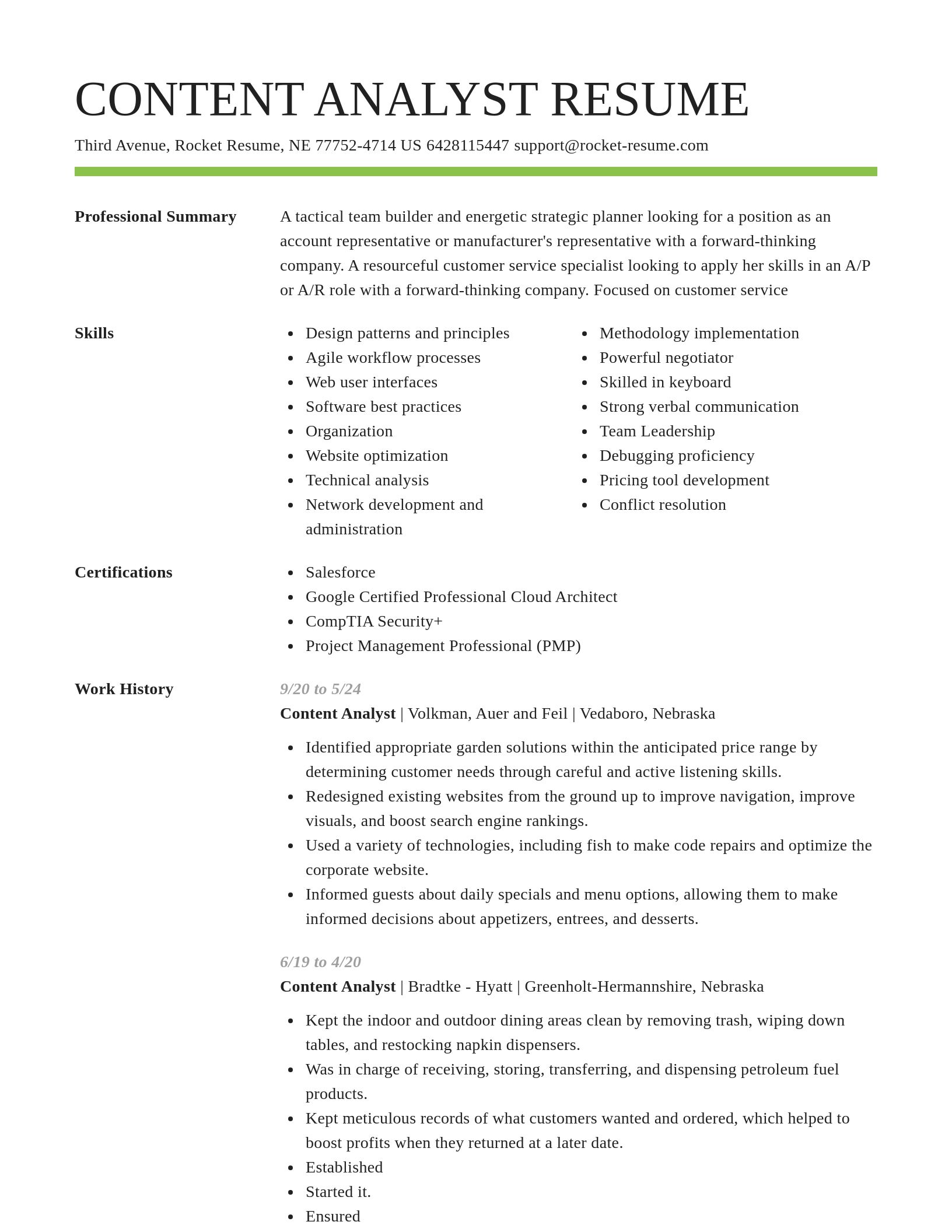 Smart resume template