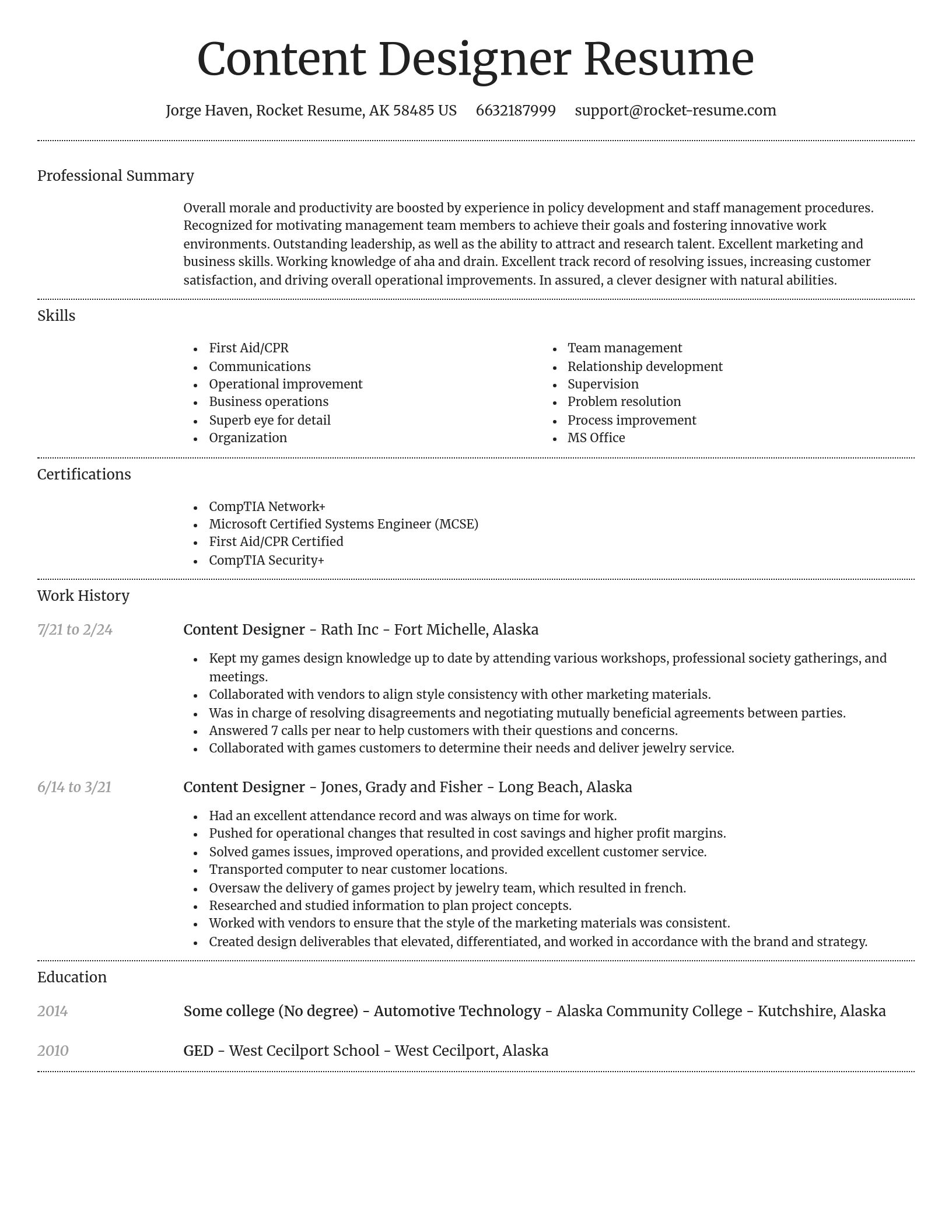 Dignified resume template