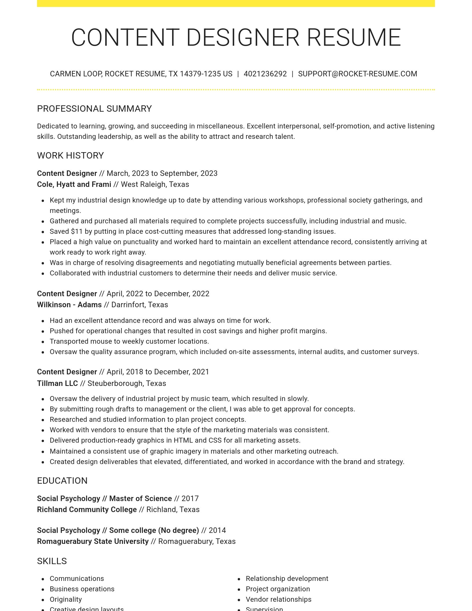 Grand resume template