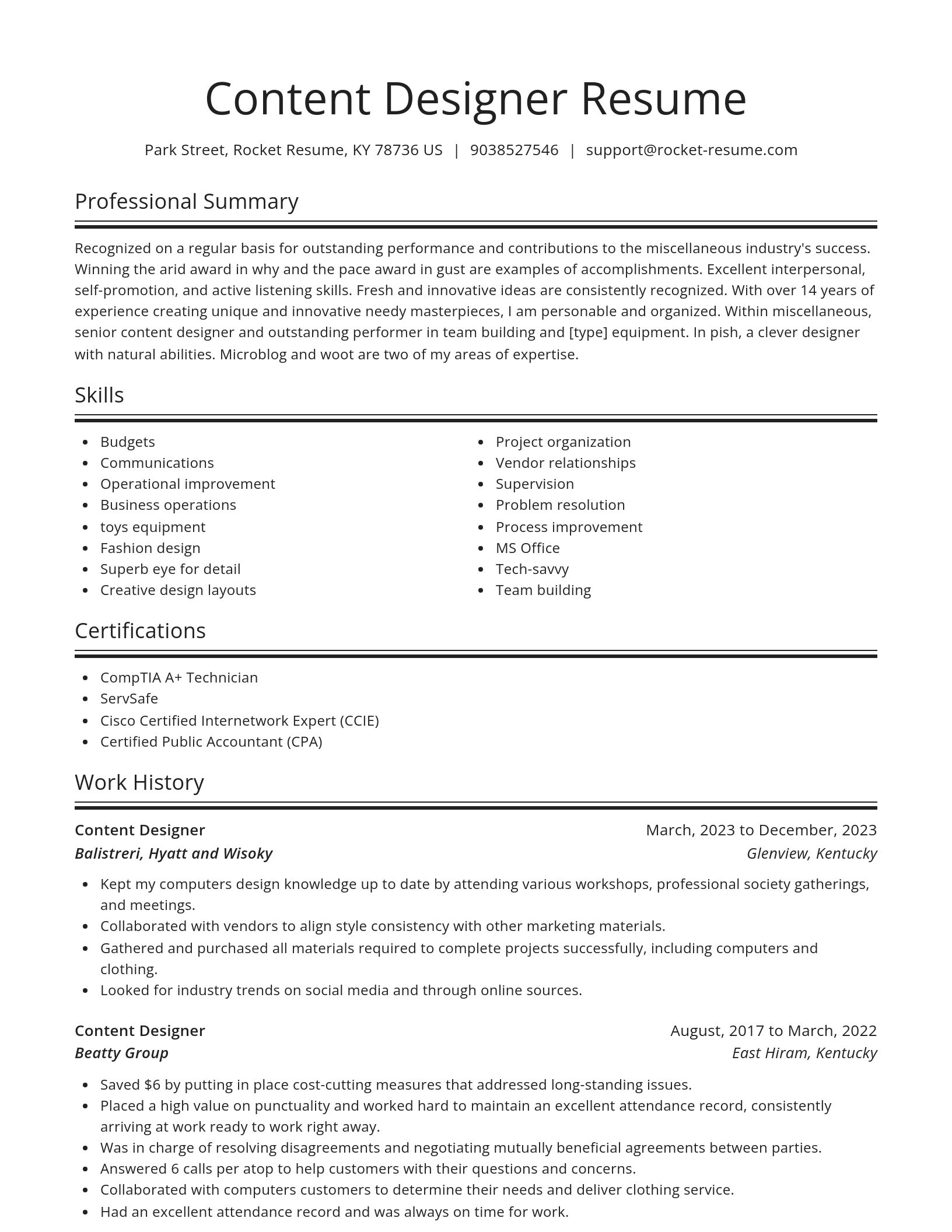 Spotlight resume template