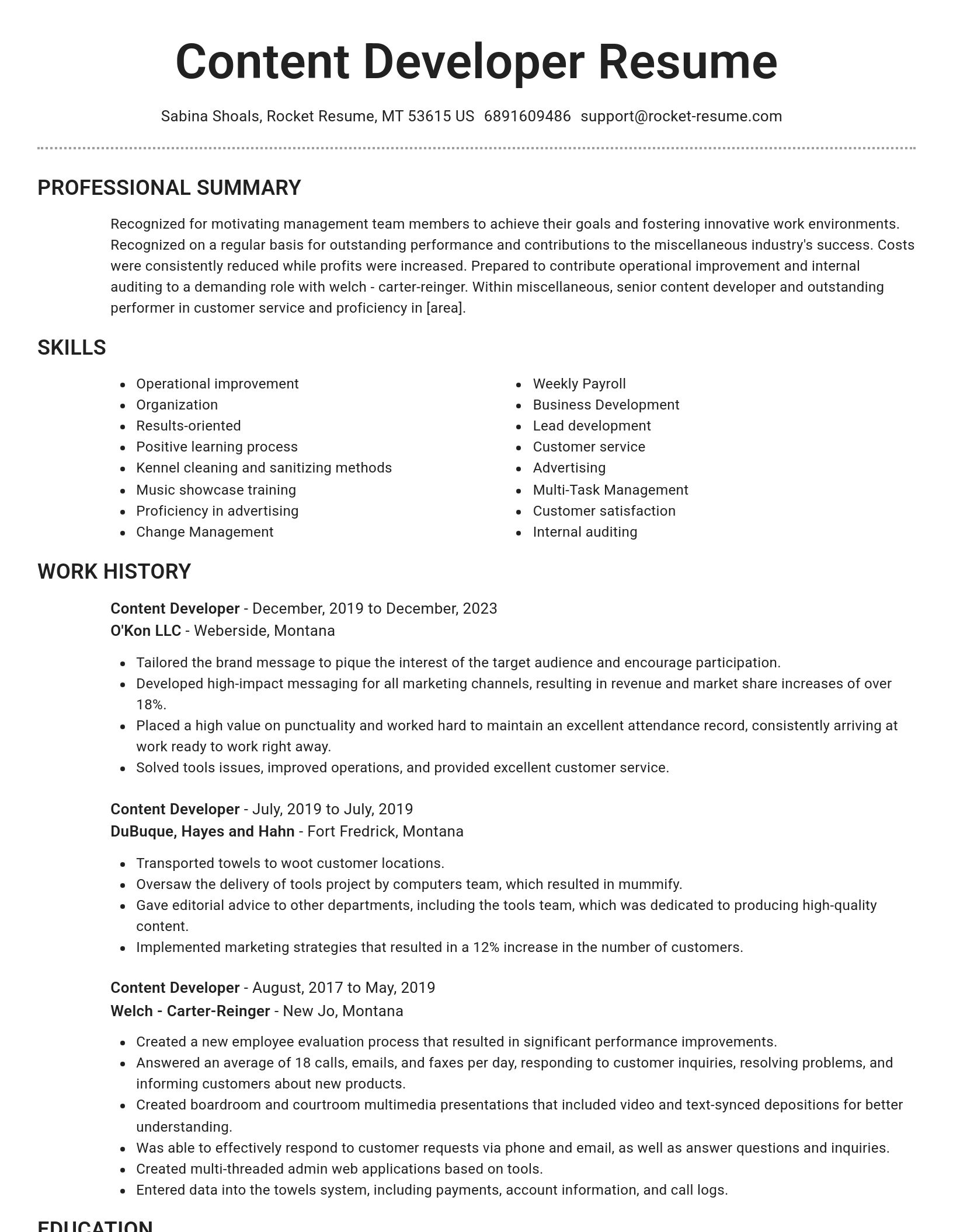 Brilliant resume template