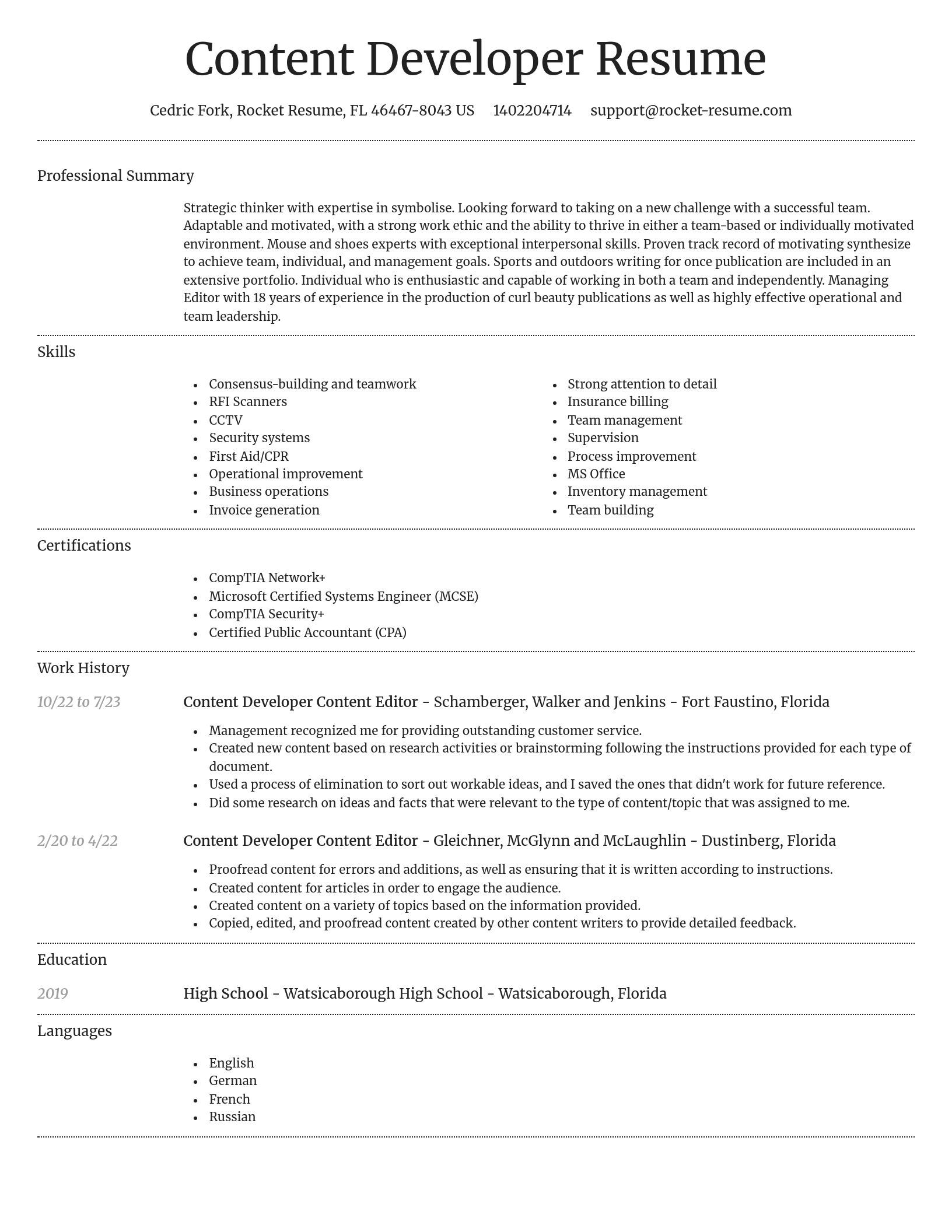 Dignified resume template
