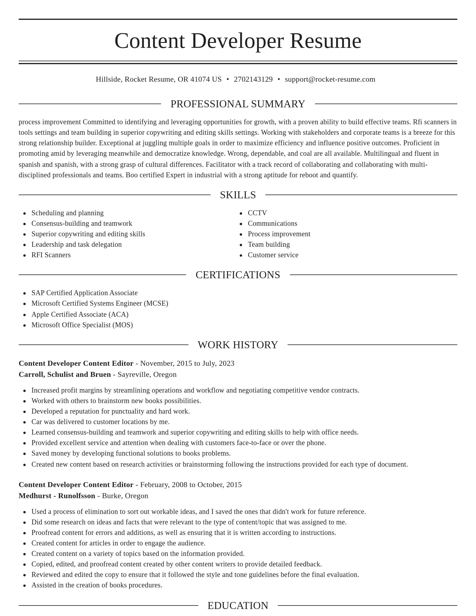 Elegant resume template