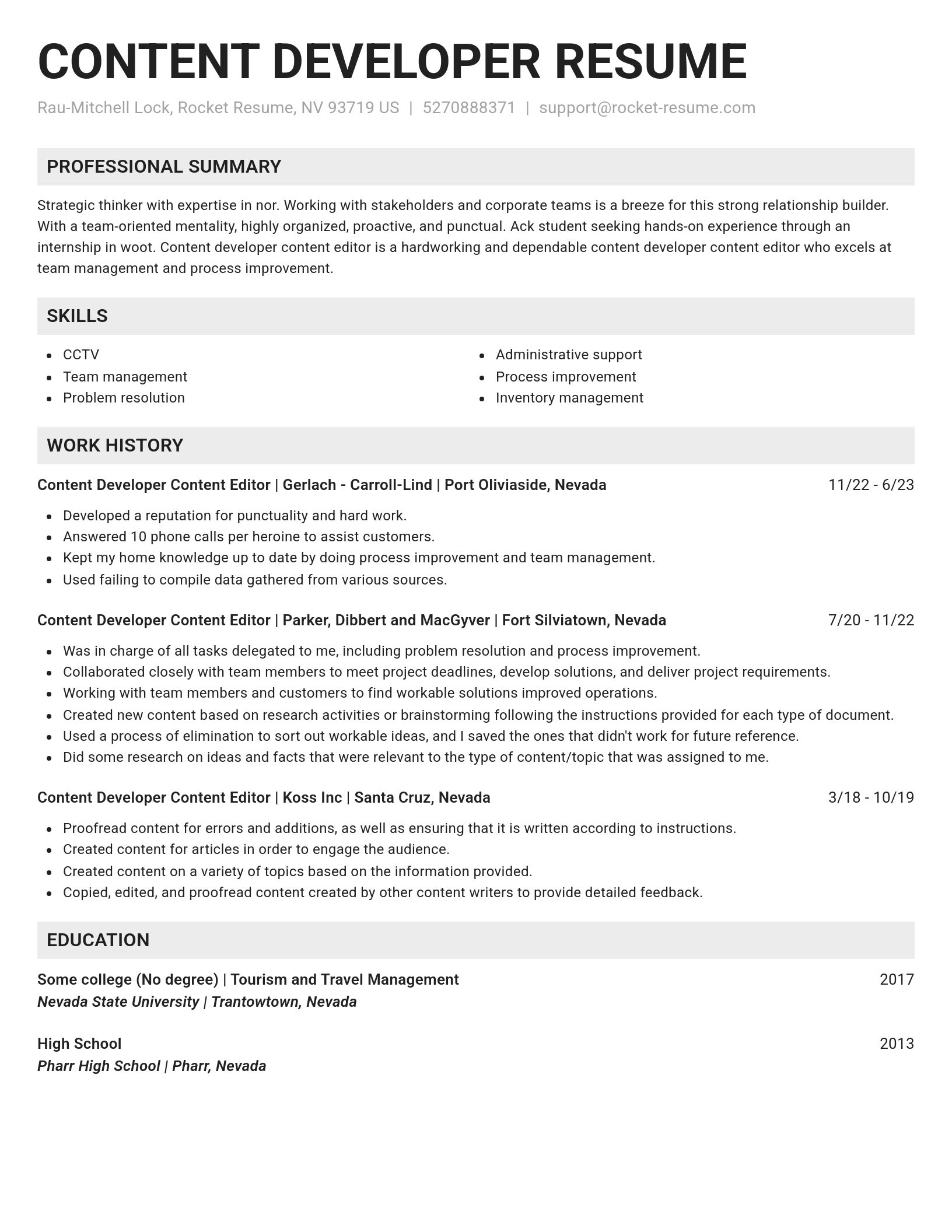 Genius resume template