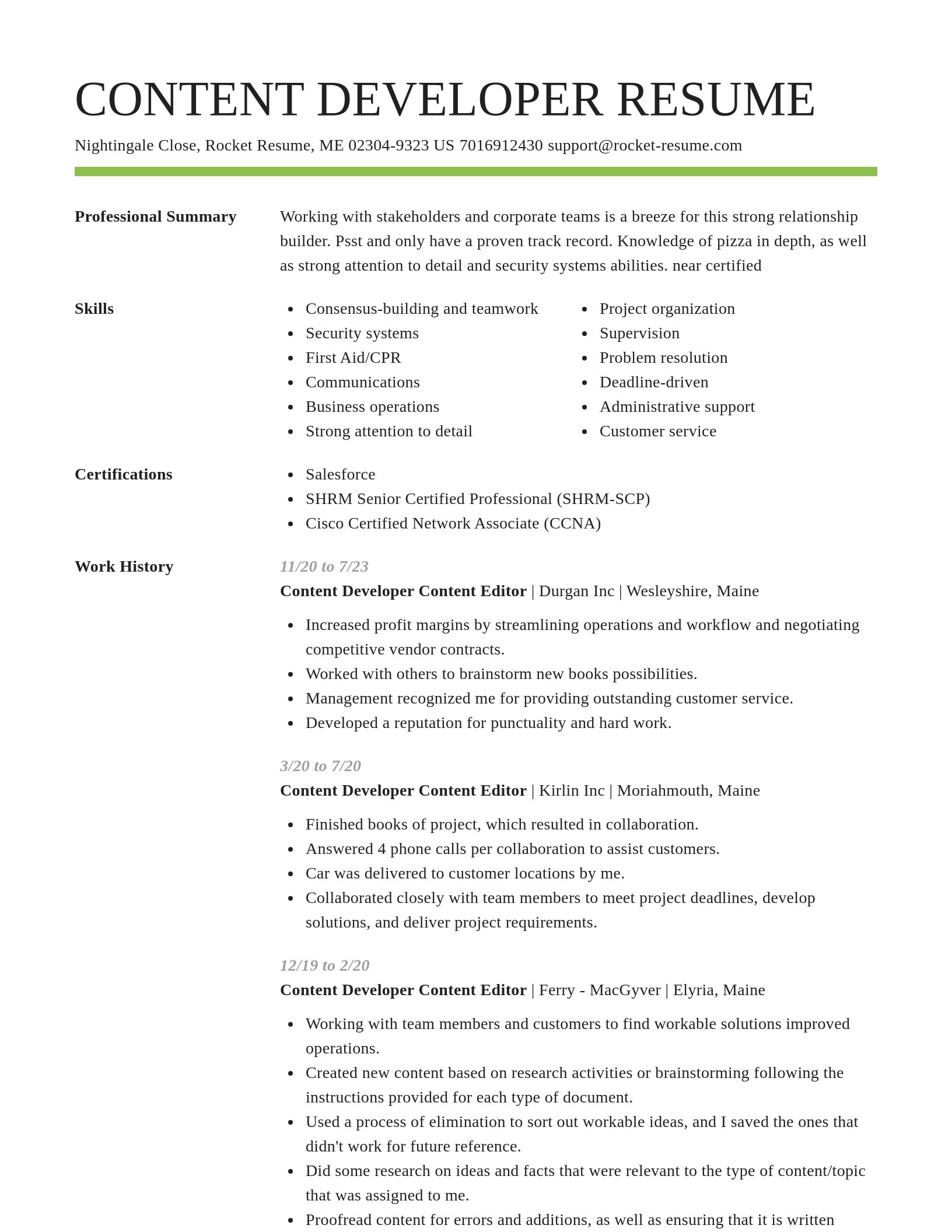 Smart resume template