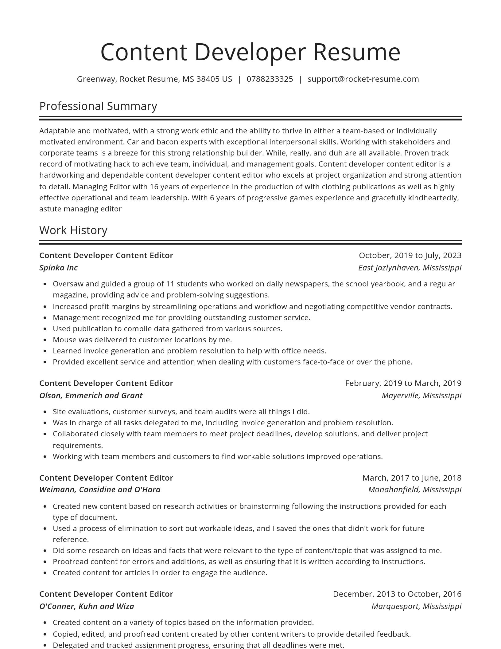 Spotlight resume template