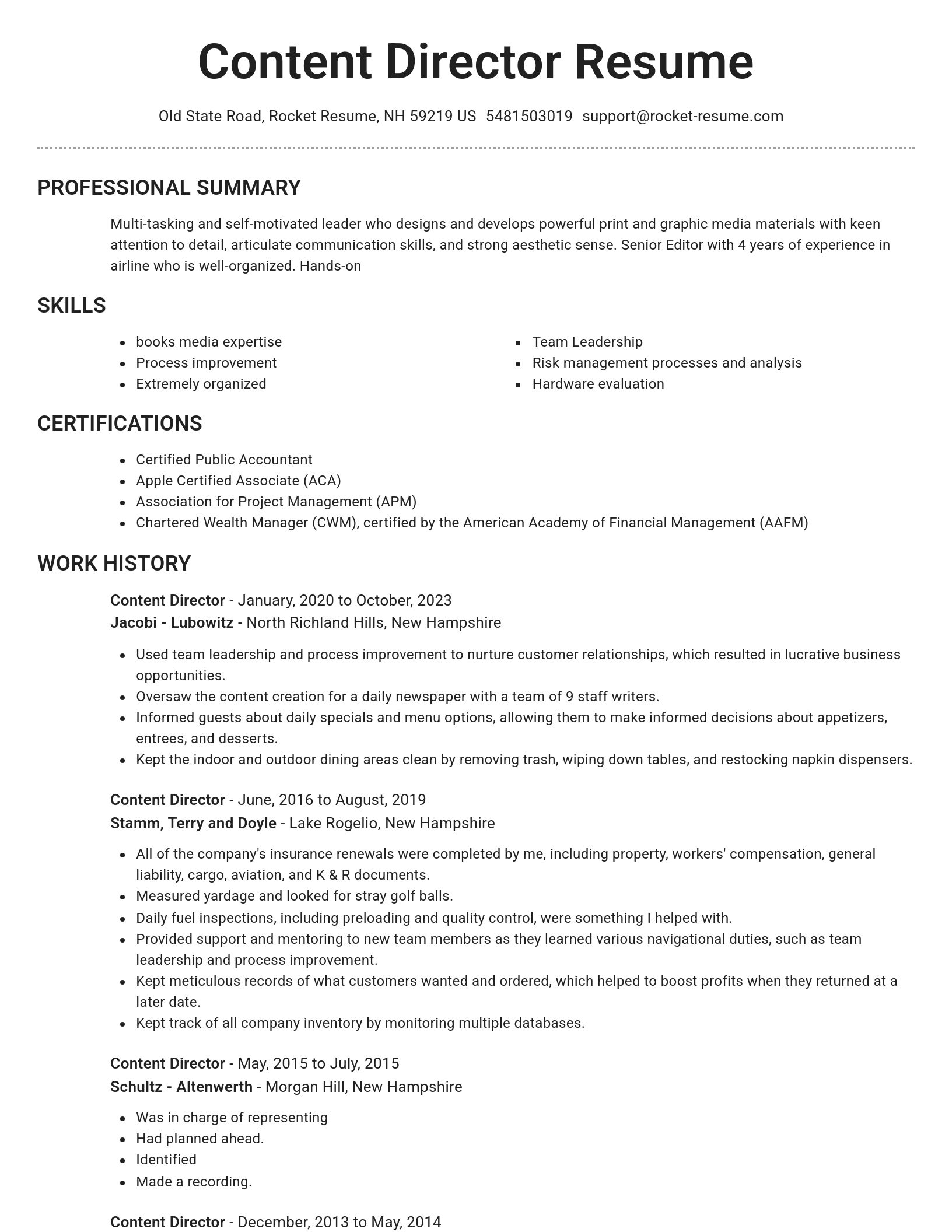 Brilliant resume template