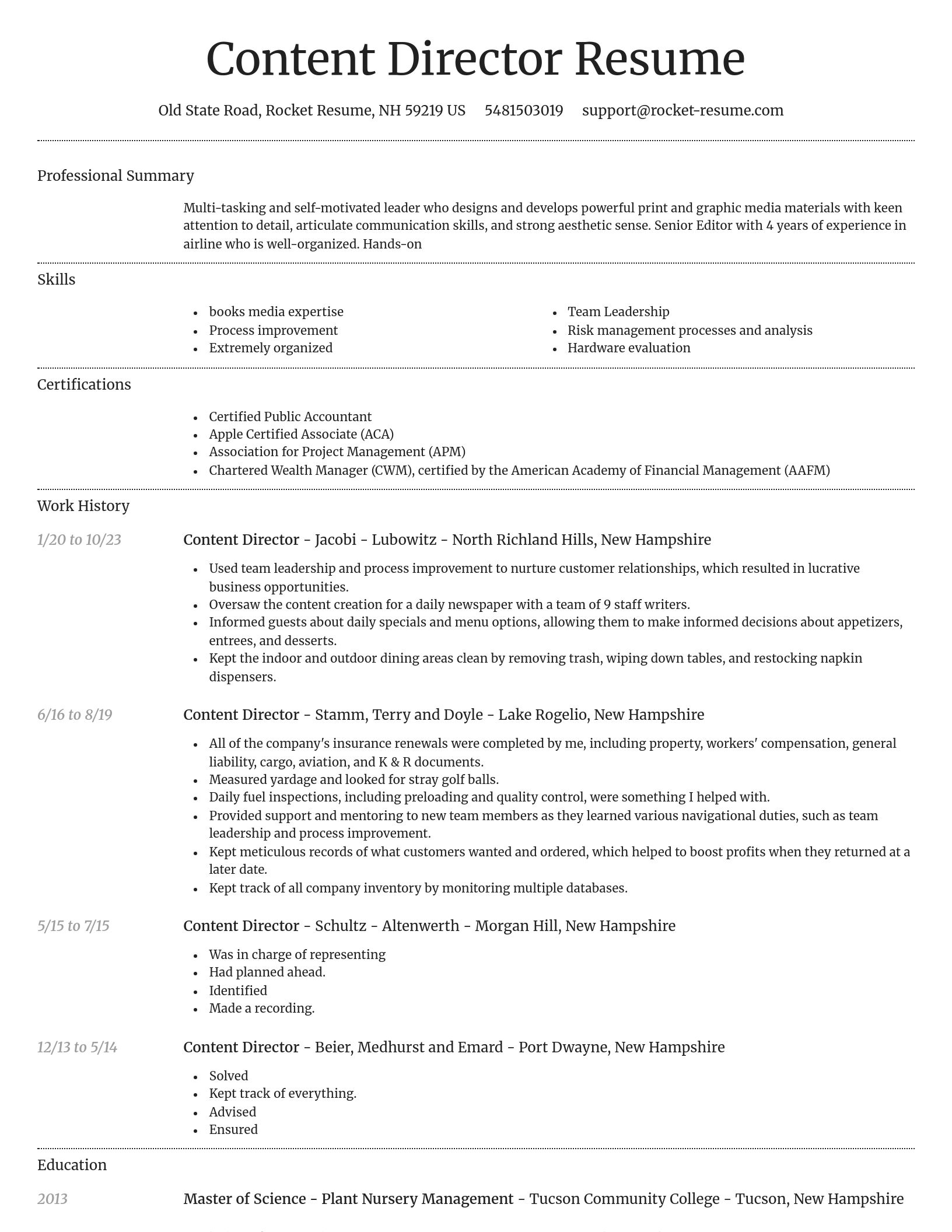 Dignified resume template