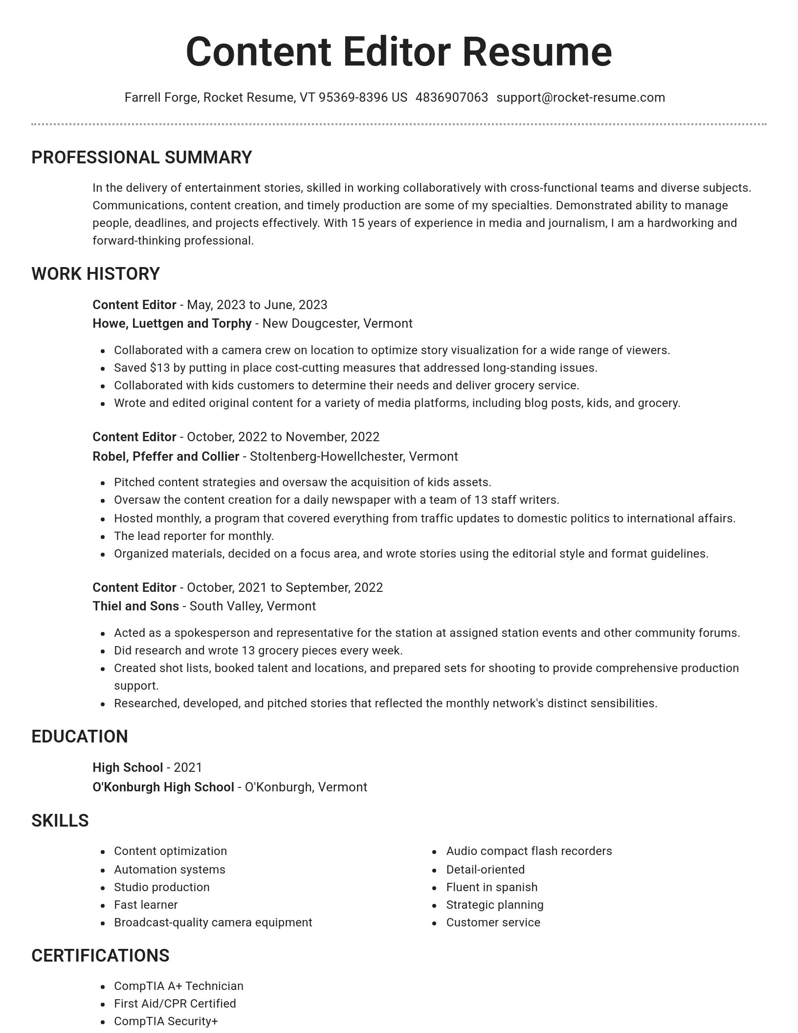 Brilliant resume template