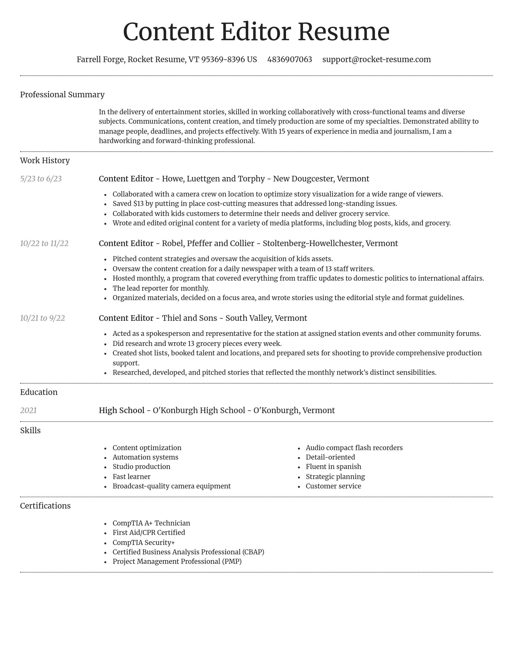 Dignified resume template