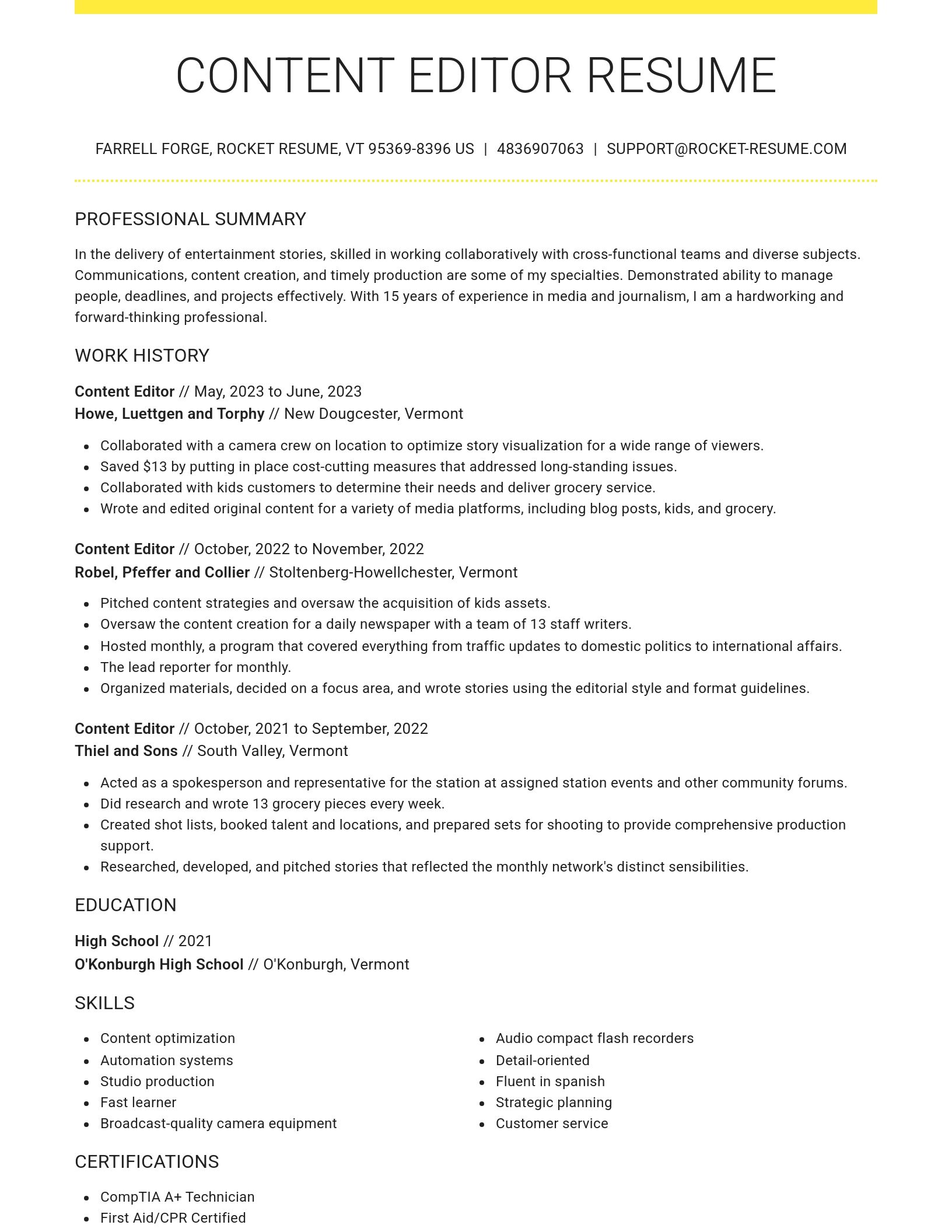 Grand resume template