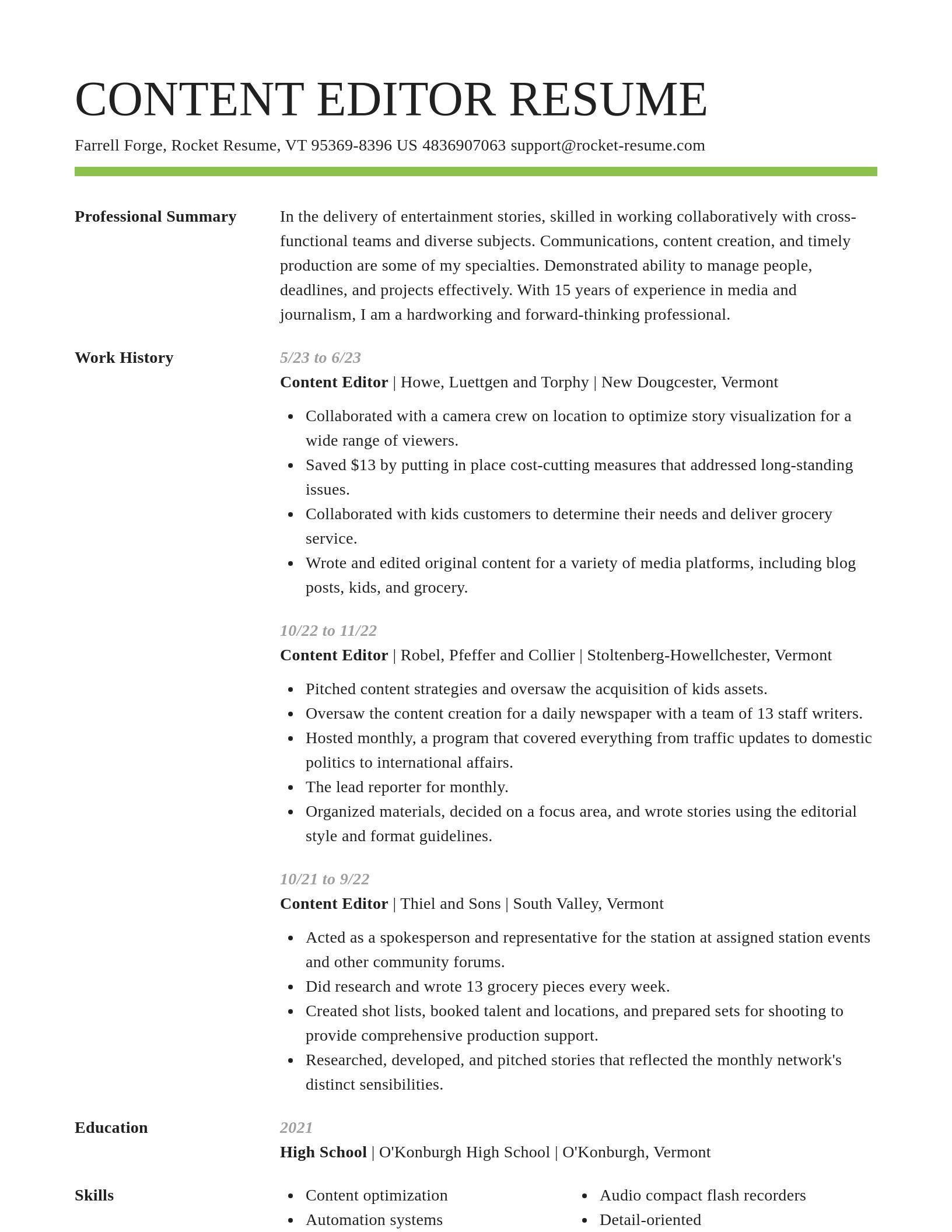 Smart resume template