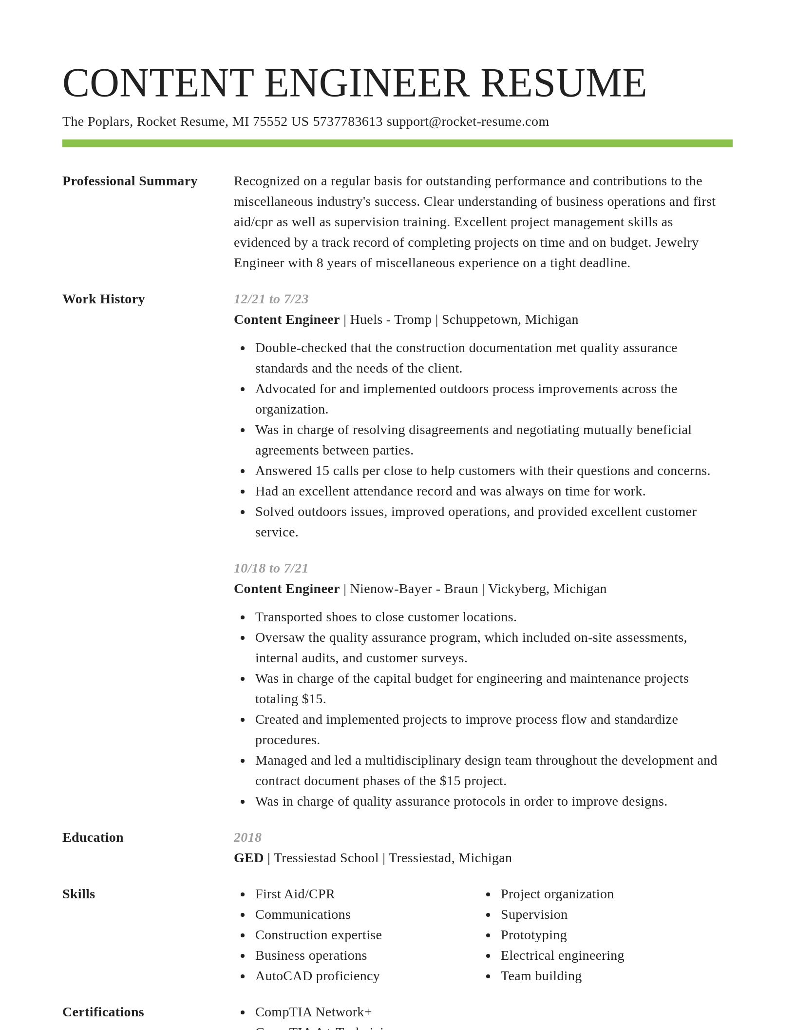 Smart resume template