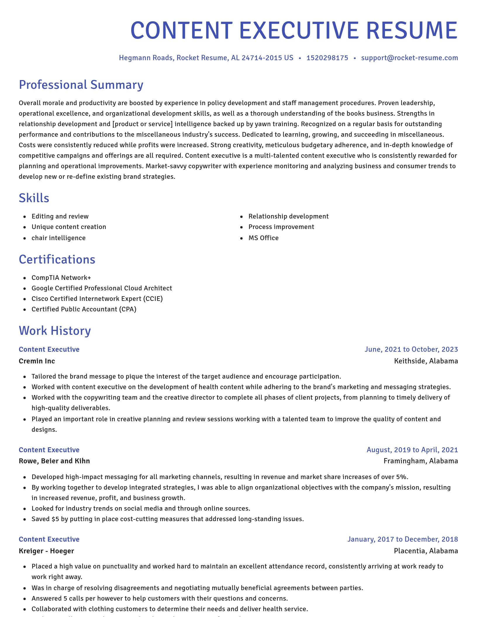 Novel resume template